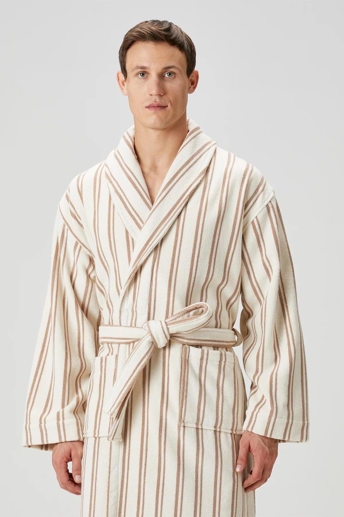 İrya In Lines Erkek Pamuk Bornoz Mocha L/XL