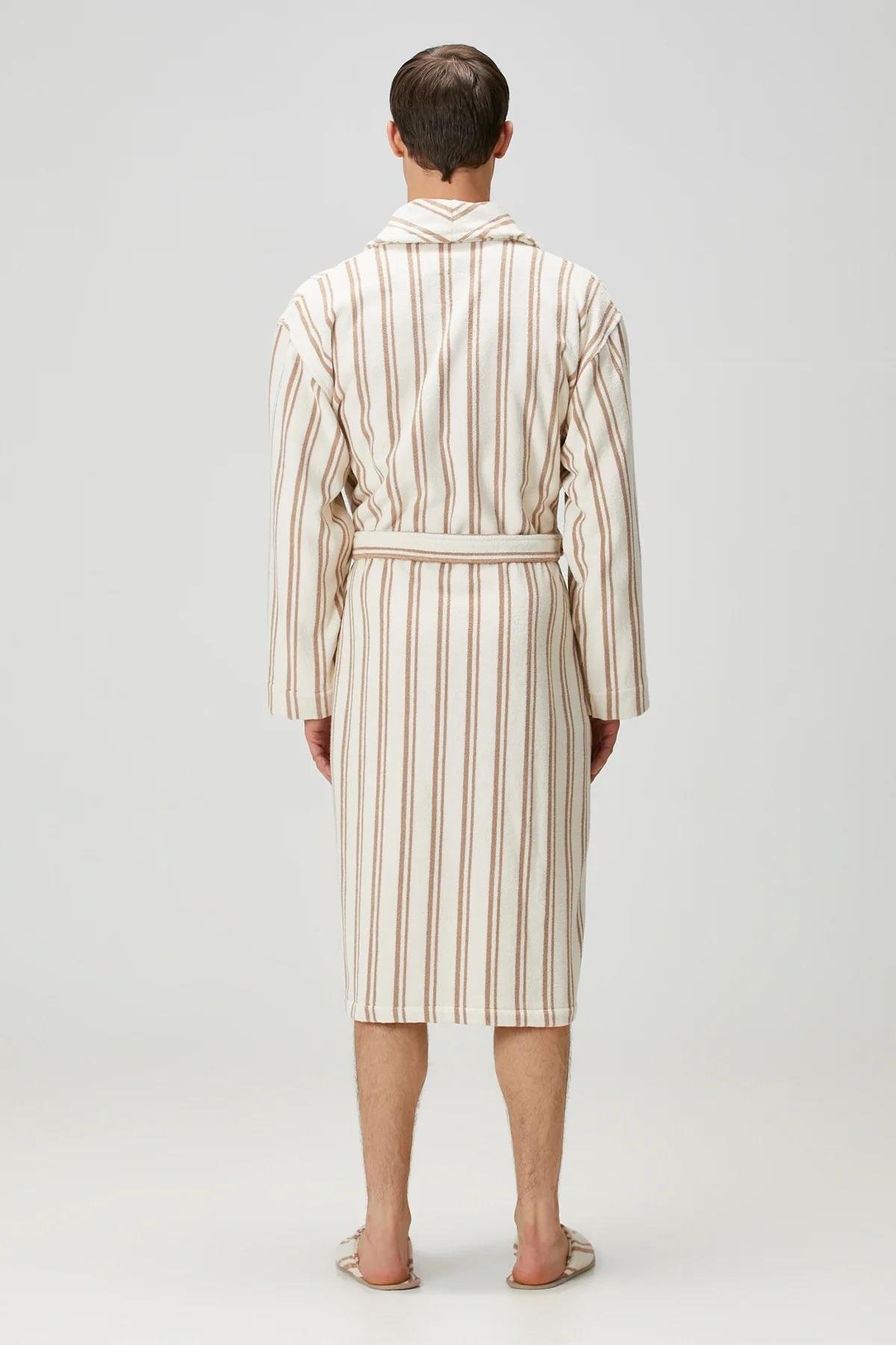 İrya In Lines Erkek Pamuk Bornoz Mocha L/XL