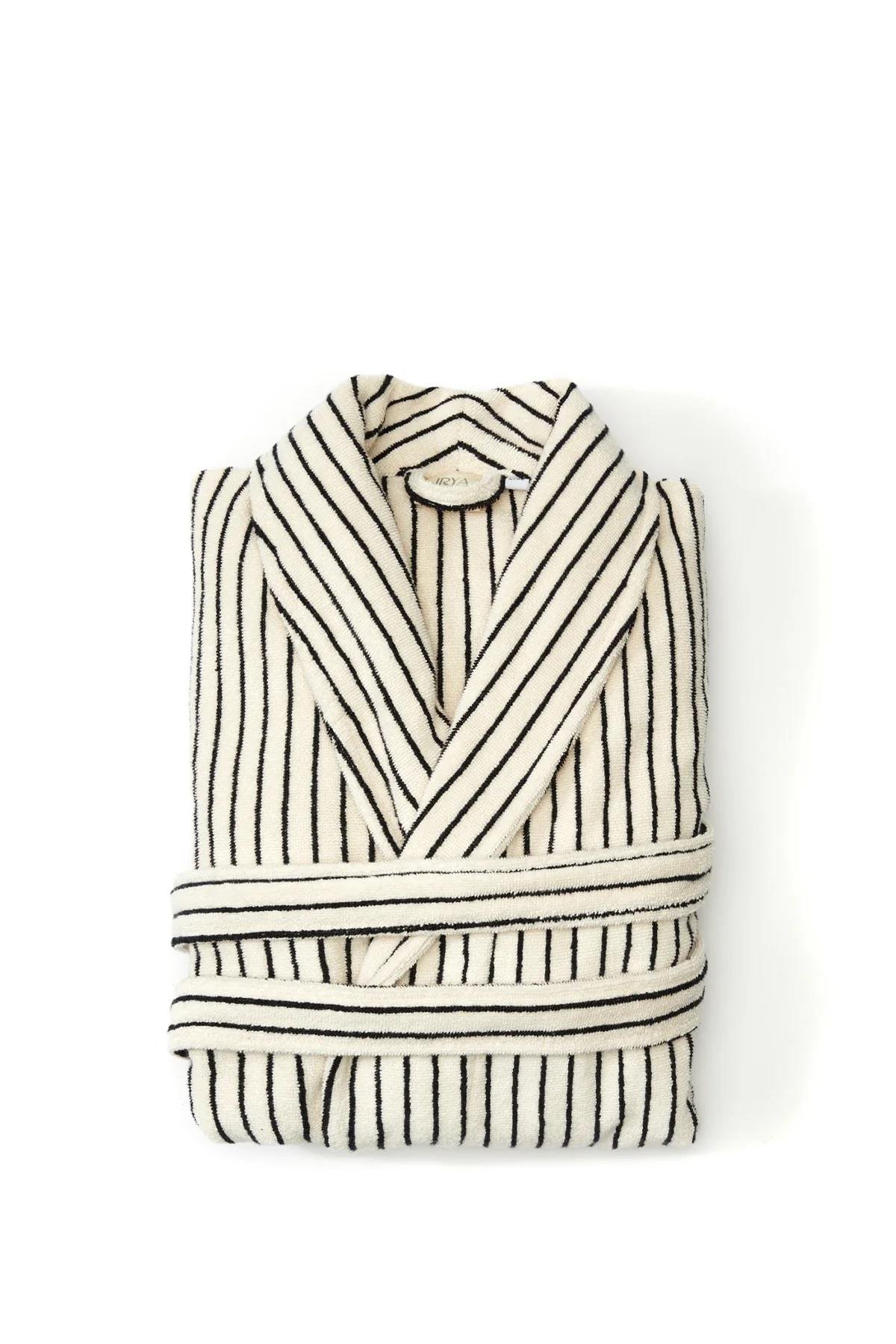 İrya In Lines Kadın Pamuk Bornoz Ekru L/XL