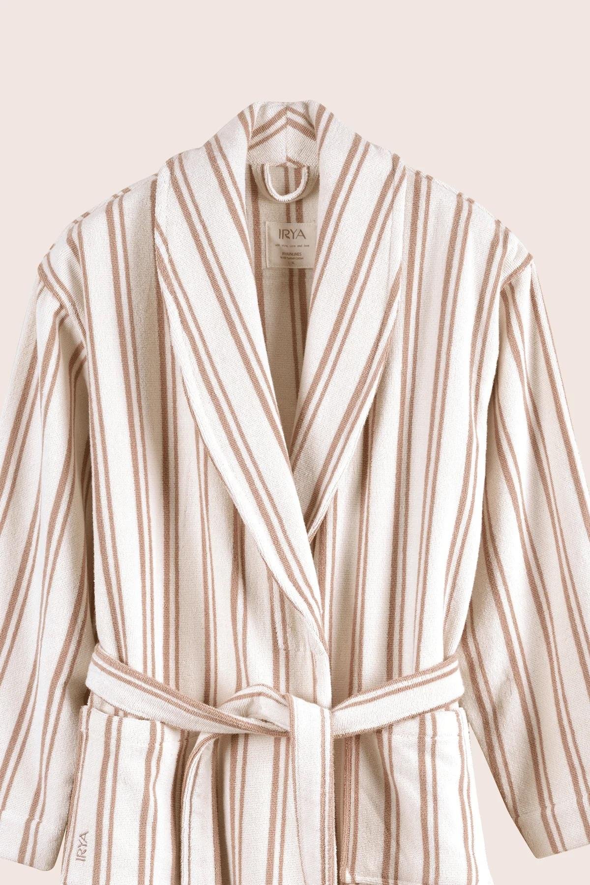 İrya In Lines Kadın Pamuk Bornoz Mocha L/XL