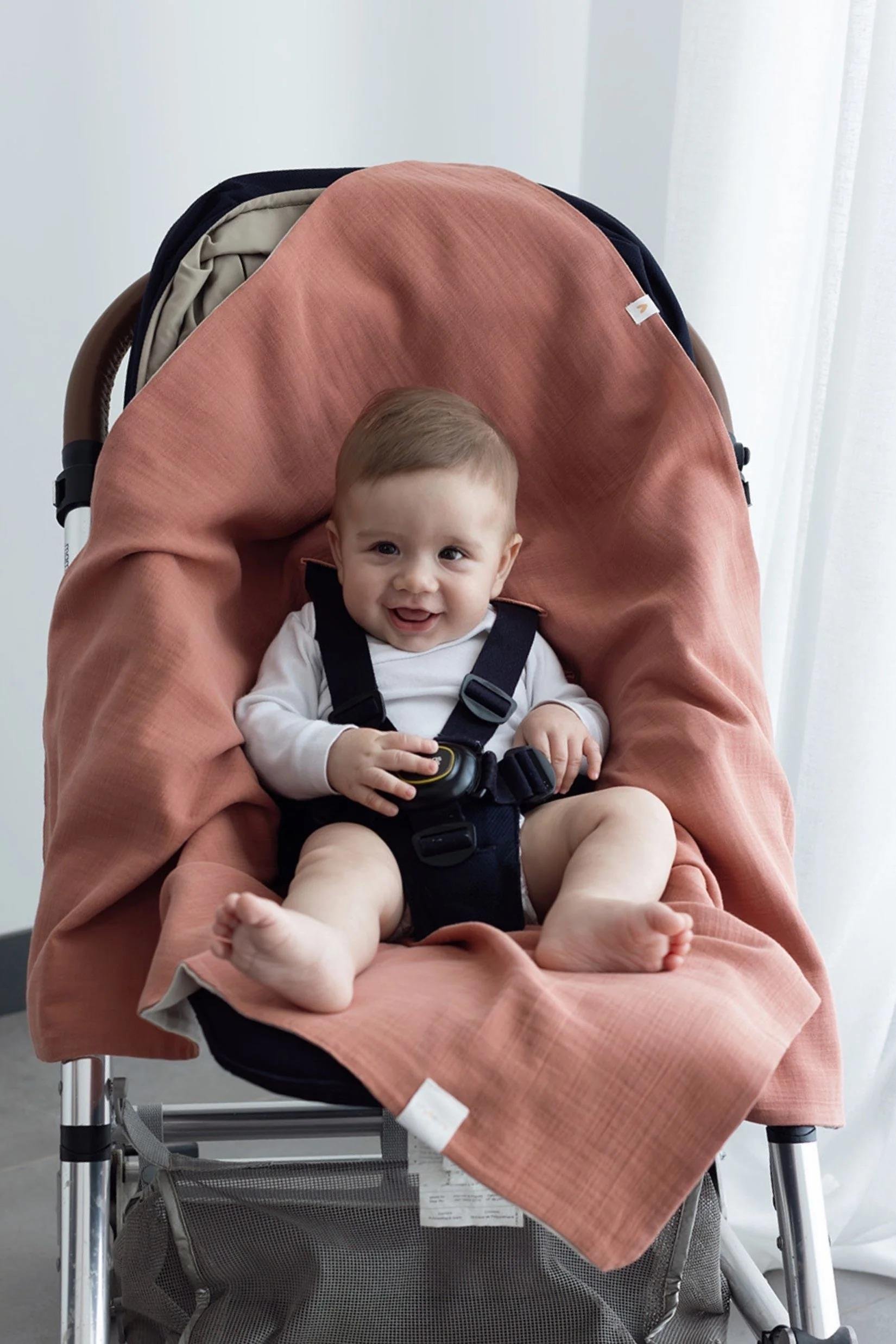 İrya Joy Of Colors Organik Pamuk 2 Katlı Müslin Puset Örtüsü Kiremit