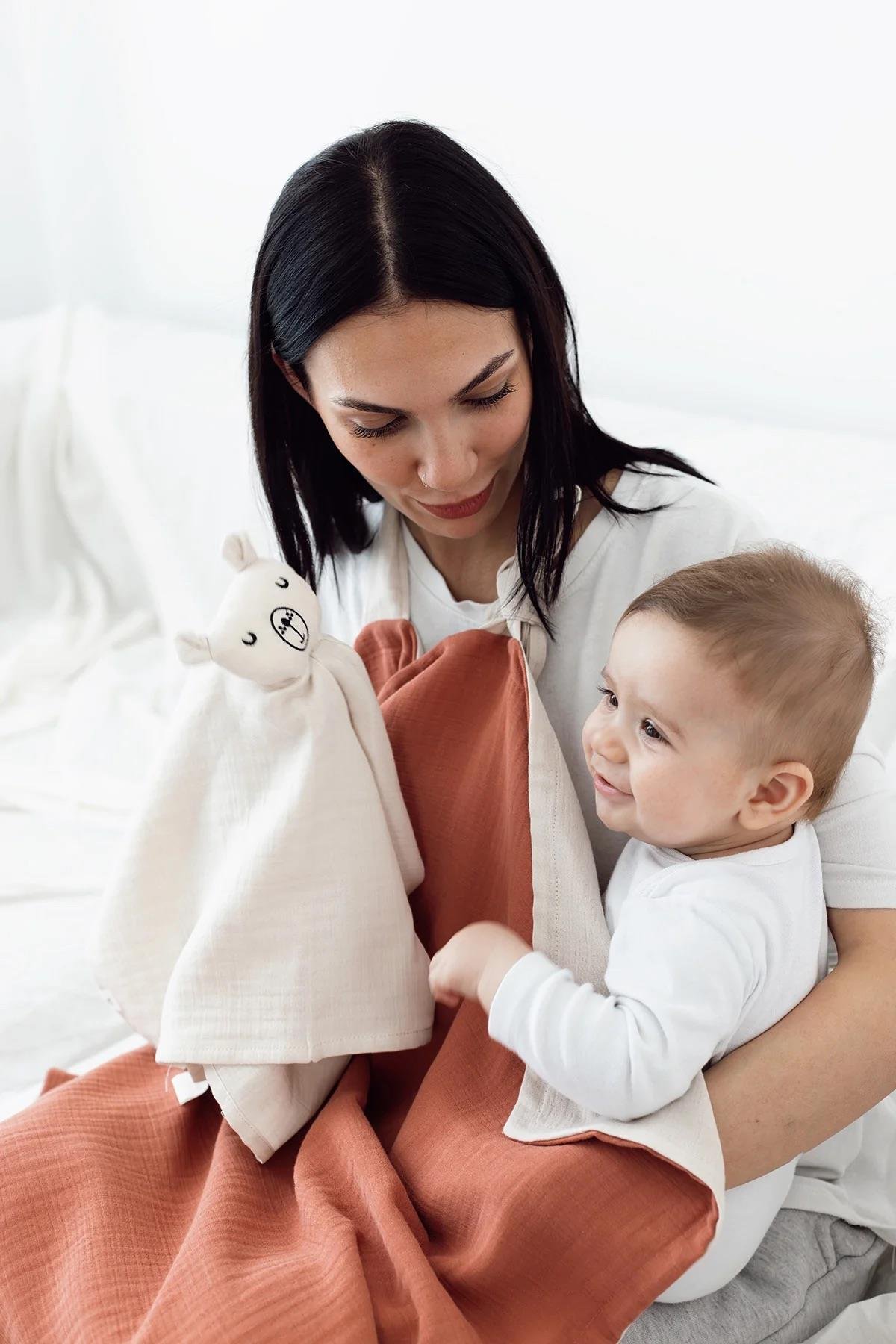 İrya Joy Of Colors Organik Pamuk 4 Katlı Müslin Emzirme Önlüğü Kiremit