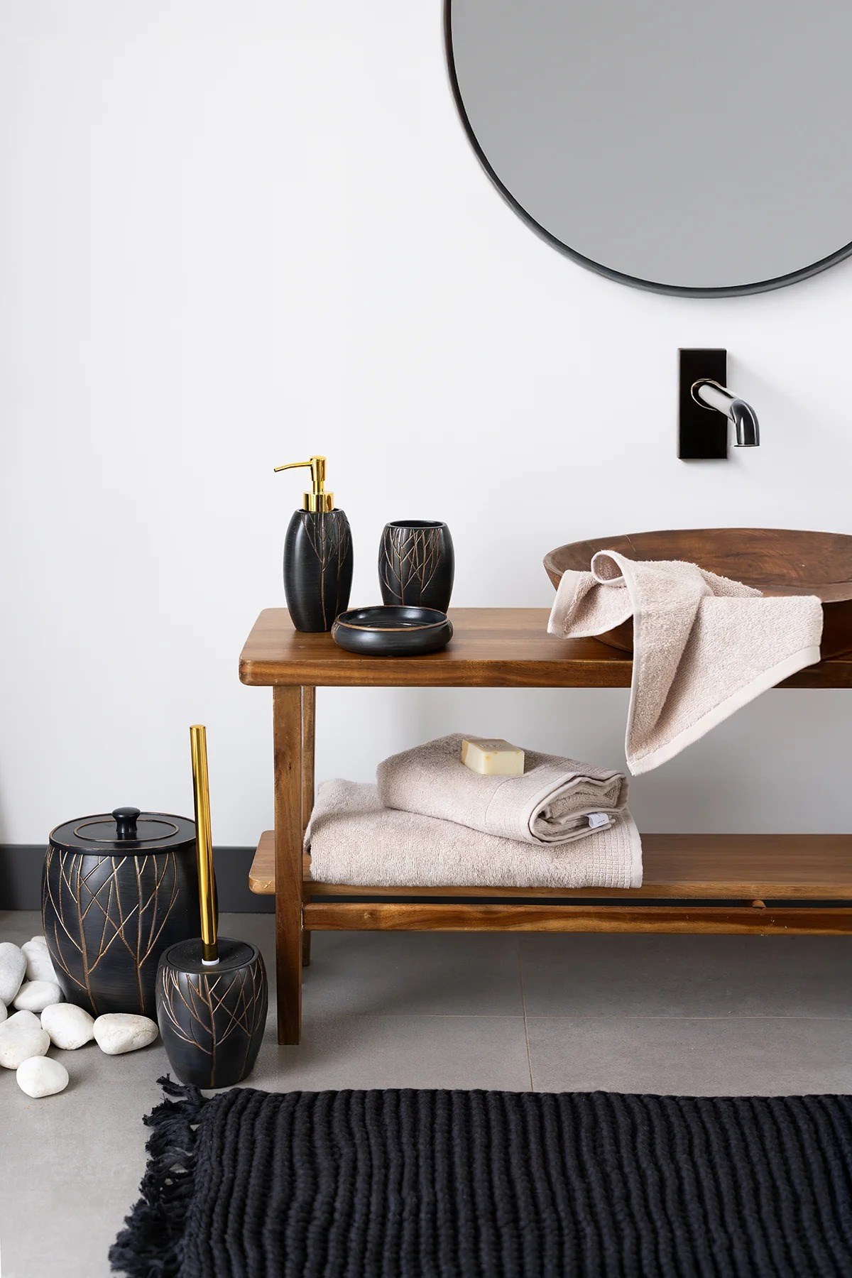 İrya Lavish El Örgüsü Banyo Paspası Koyu Gri 50x70 Cm - 13070003