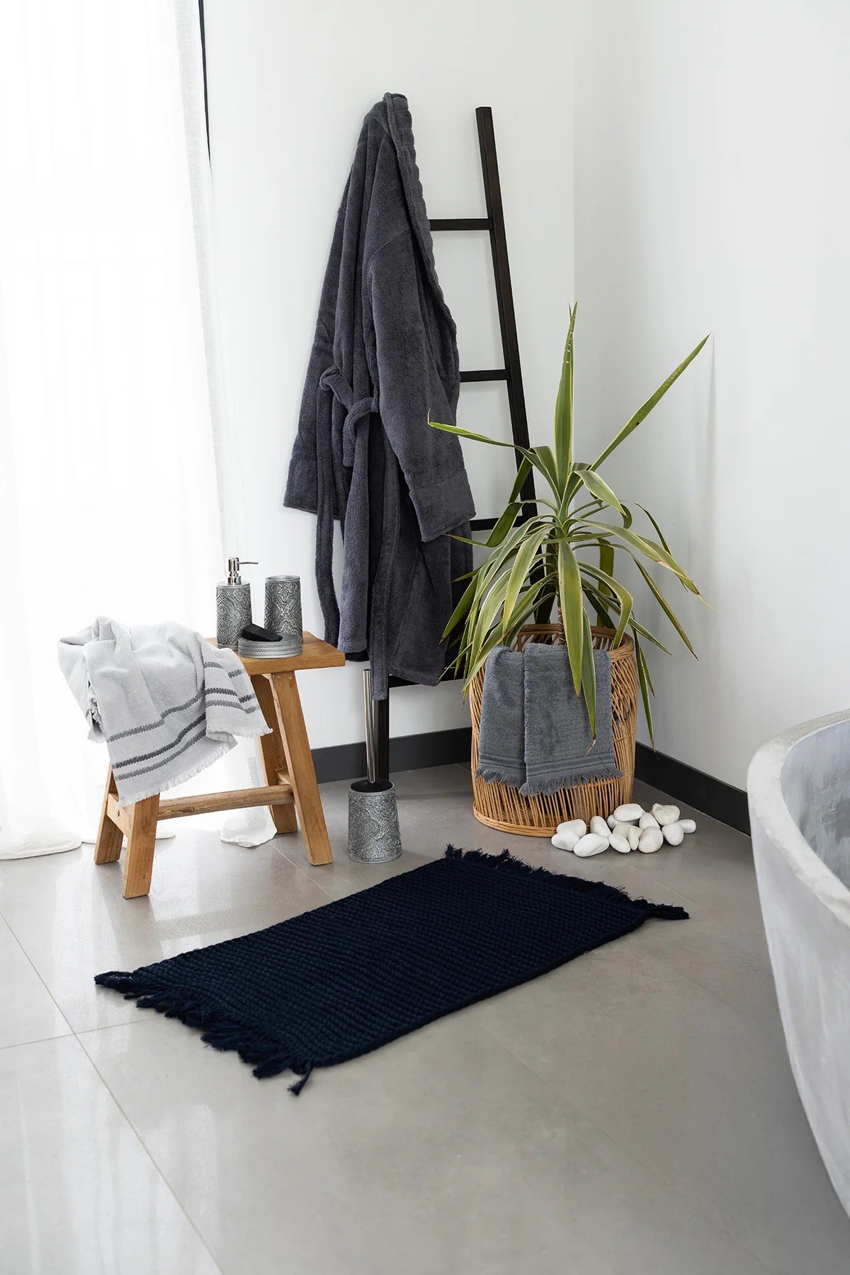 İrya Lavish El Örgüsü Banyo Paspası Koyu Gri 50x70 Cm - 13070003
