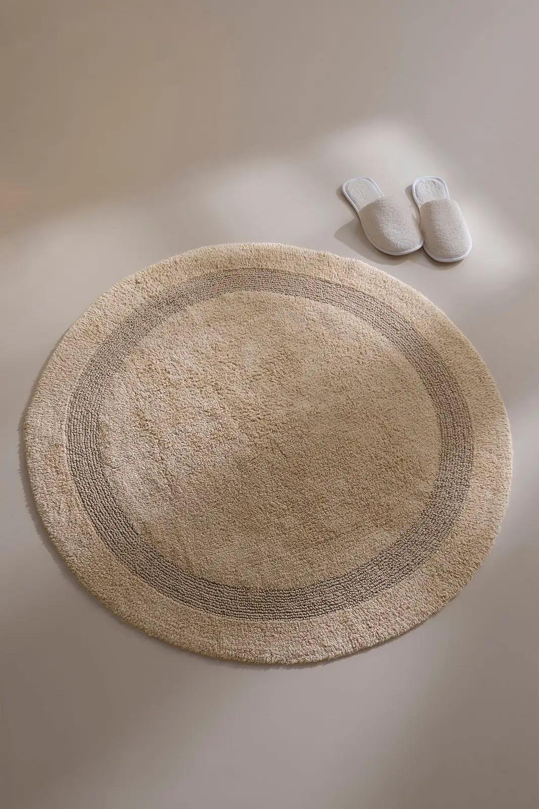 İrya Puffed Banyo Paspası Bej 100x100 Cm