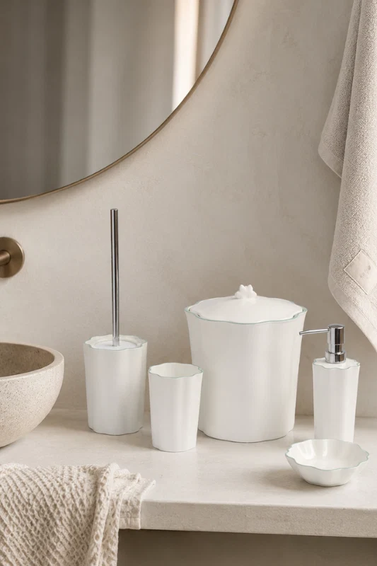 İrya Scallop Banyo Aksesuar Seti 5 Parça Basil - 102409