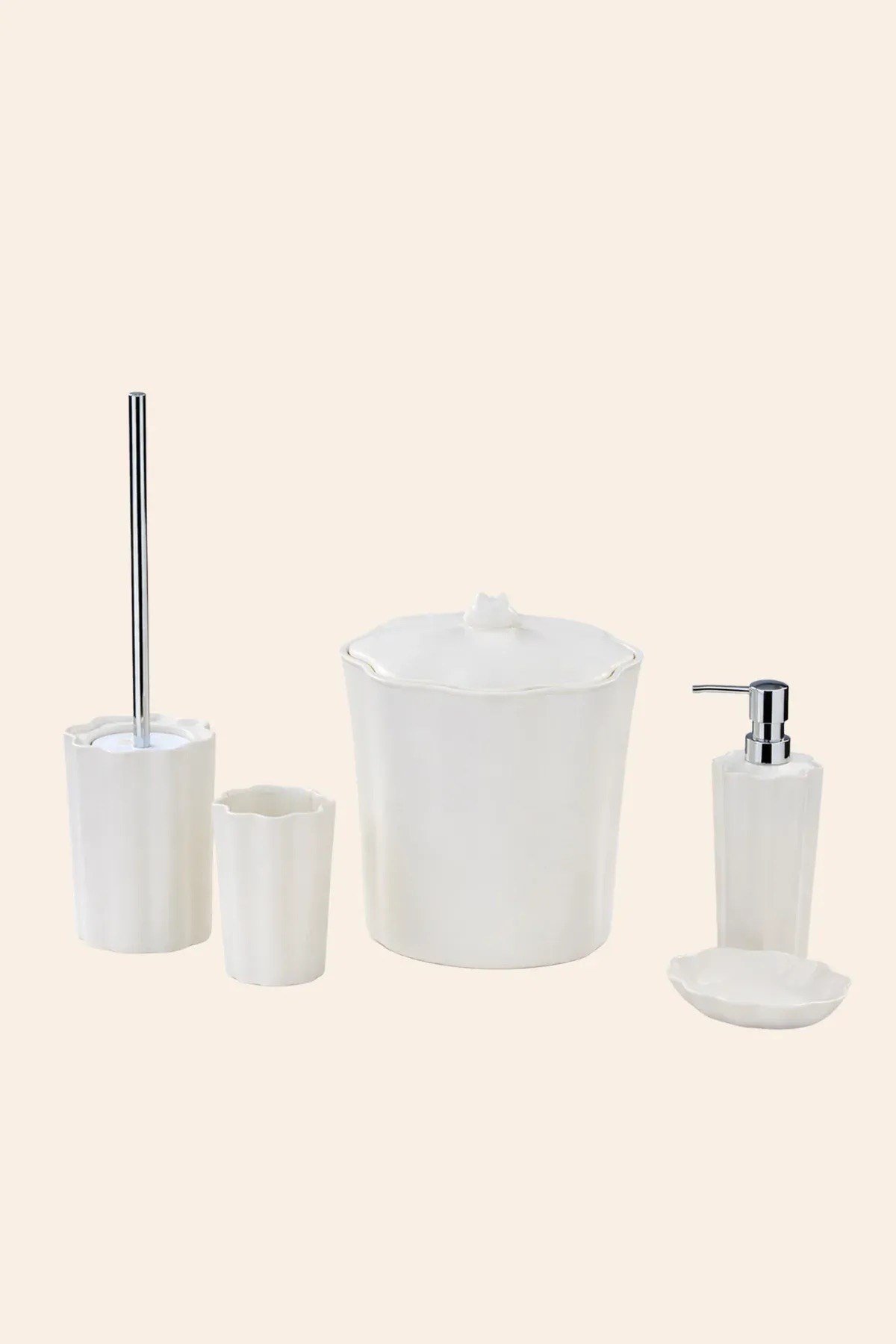 İrya Scallop Banyo Aksesuar Seti 5 Parça Portabella - 102412