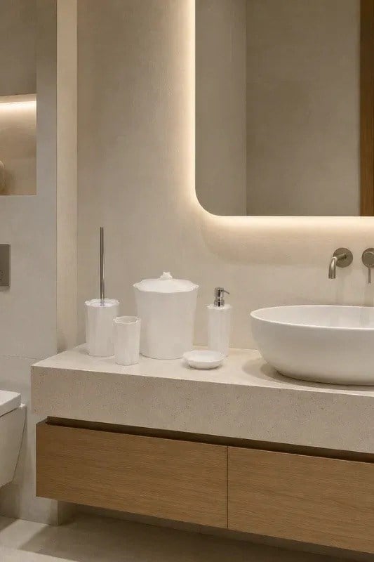 İrya Scallop Banyo Aksesuar Seti 5 Parça Portabella - 102412
