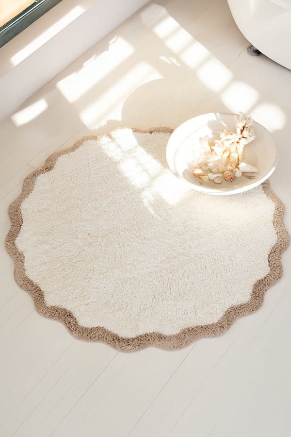 İrya Scallop Banyo Paspası Bej 120x120 Cm - 202603028