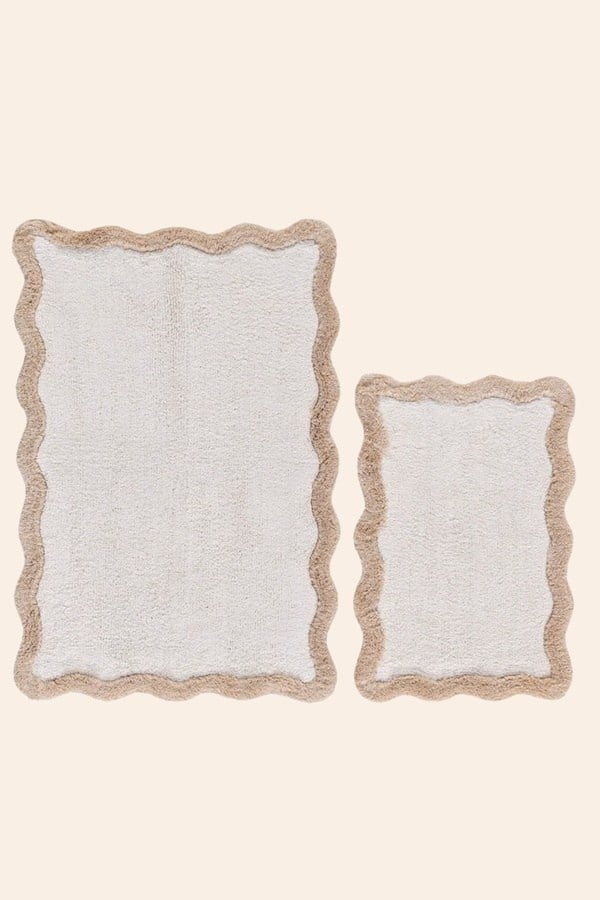 İrya Scallop Banyo Paspası Bej 40x60+60x90 Cm - 202603032