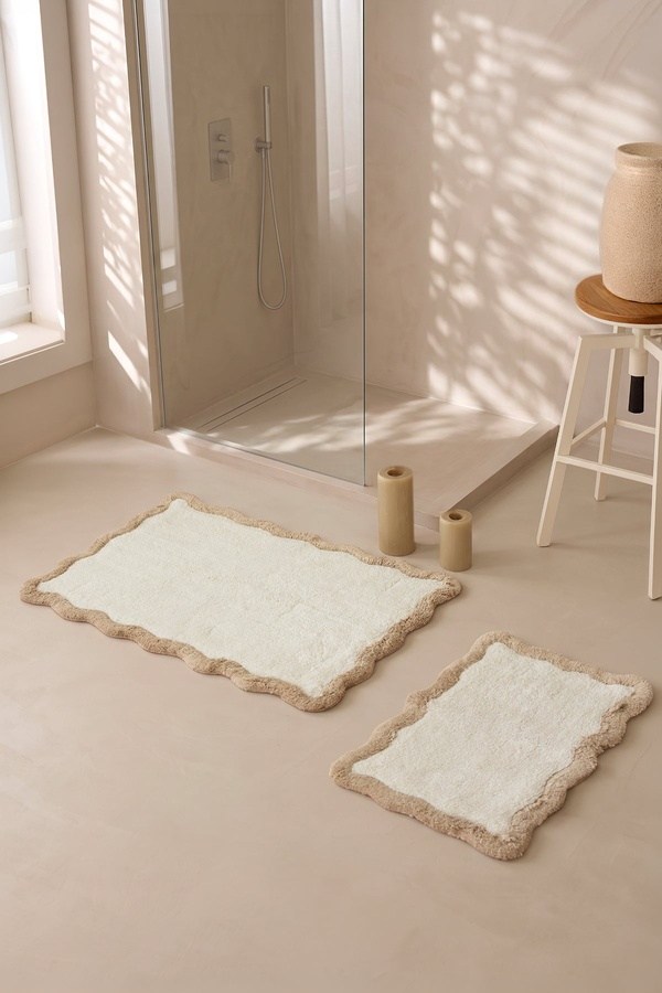 İrya Scallop Banyo Paspası Bej 40x60+60x90 Cm - 202603032