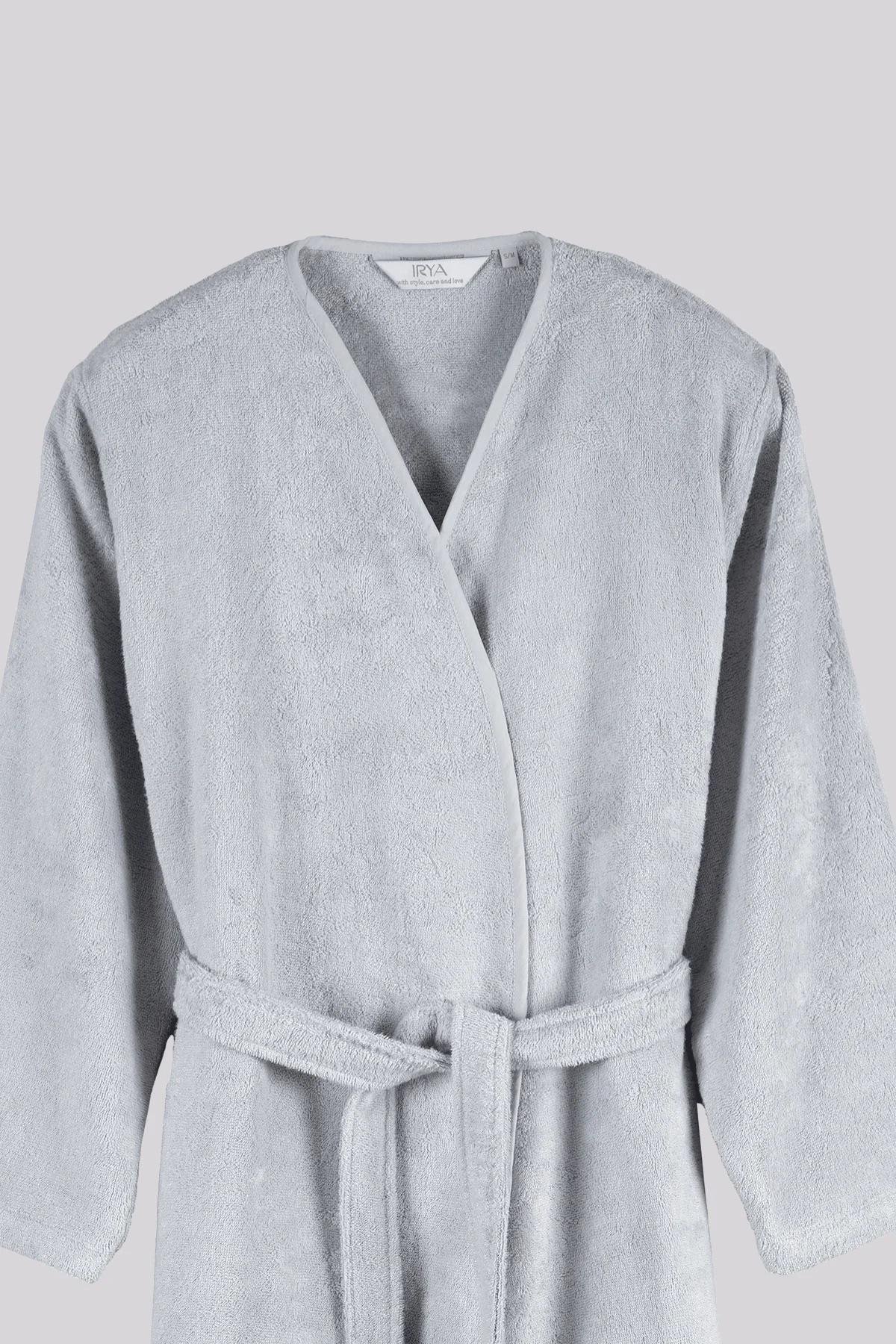 İrya Sedef Kadın Bambu Bornoz Gri L/XL