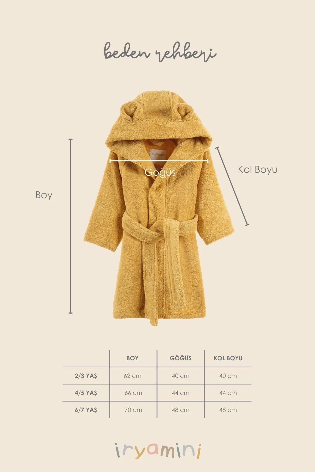 İrya Tiny Bear Organik Pamuklu Çocuk Bornuzu Sarı 2-3 Yaş