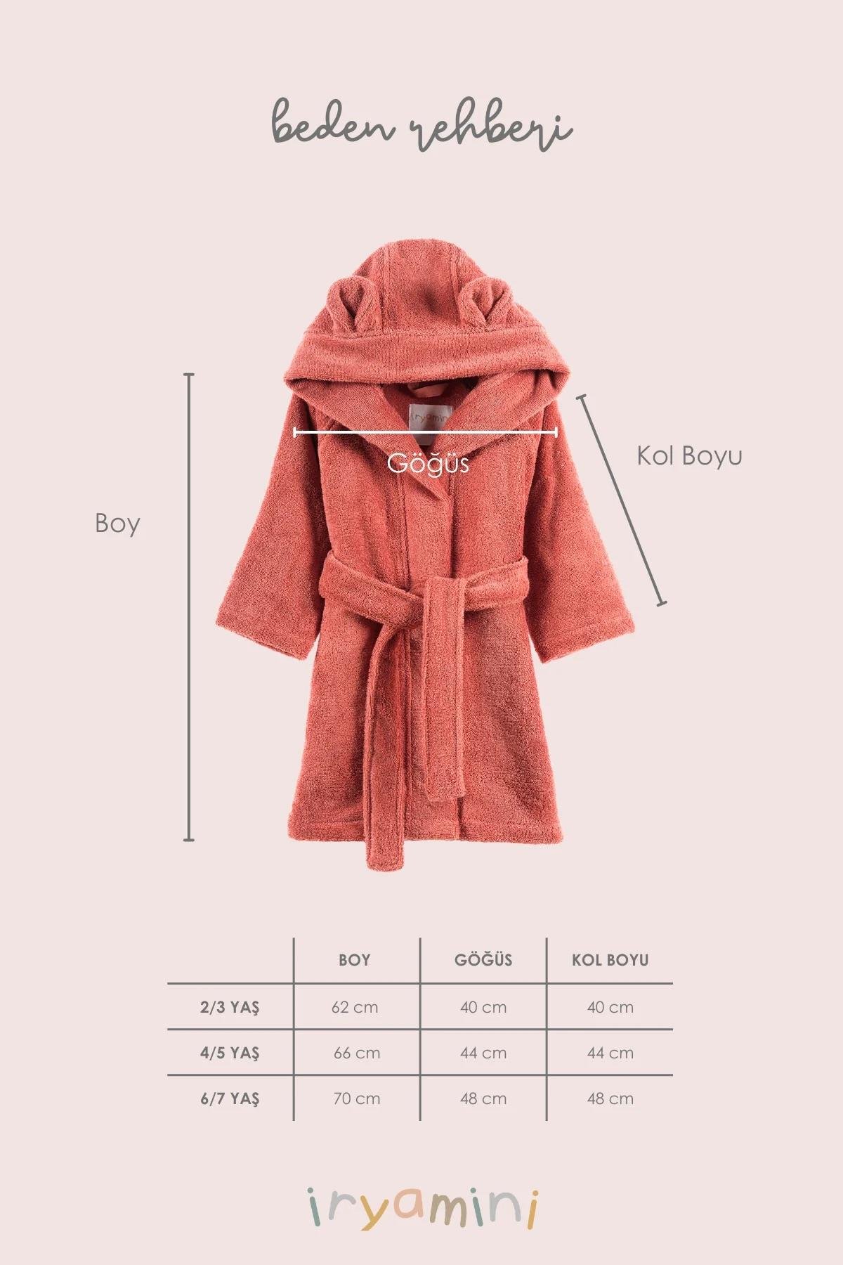 İrya Tiny Bear Organik Pamuklu Çocuk Bornuzu Kiremit 4-5 Yaş