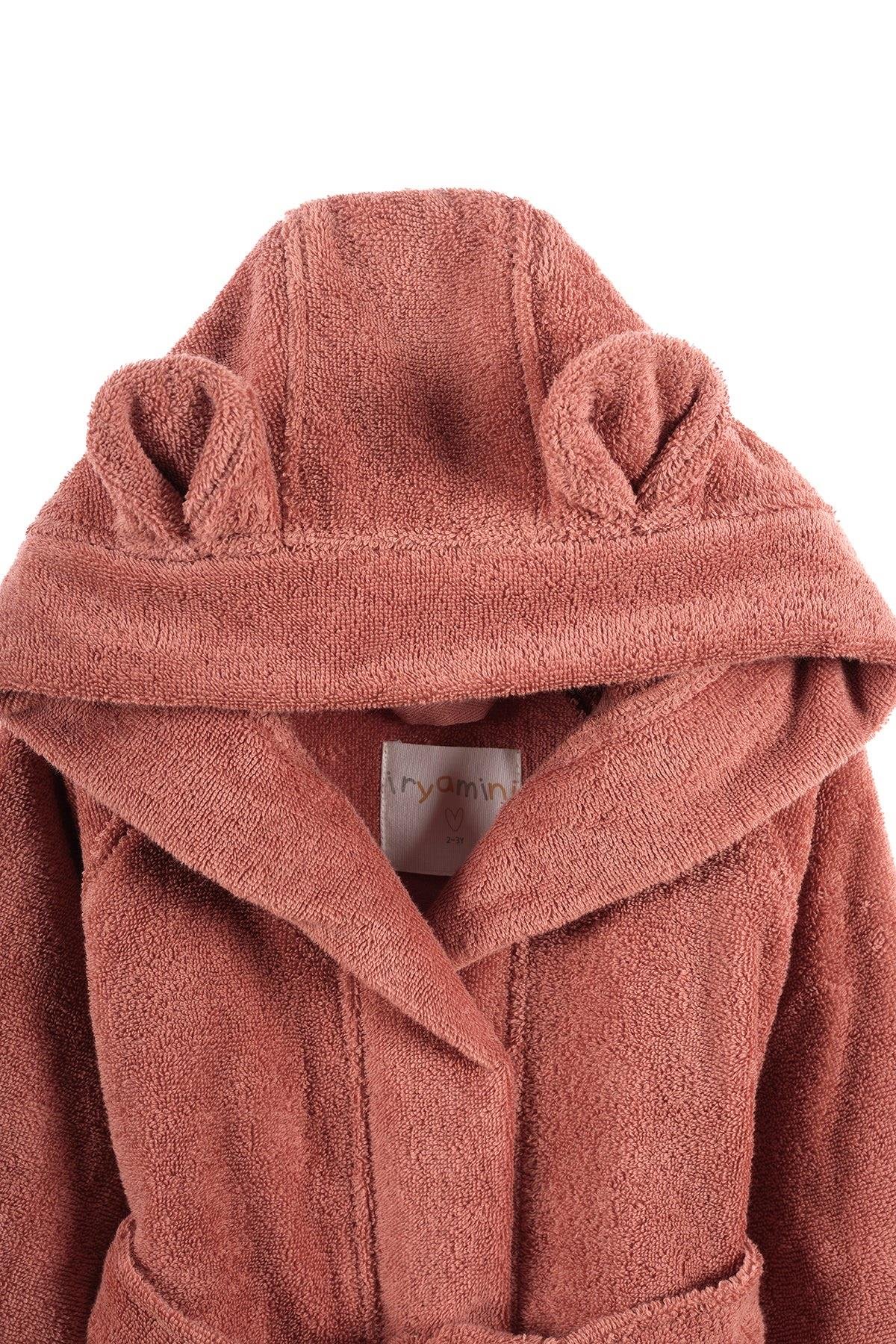 İrya Tiny Bear Organik Pamuklu Çocuk Bornuzu Kiremit 4-5 Yaş