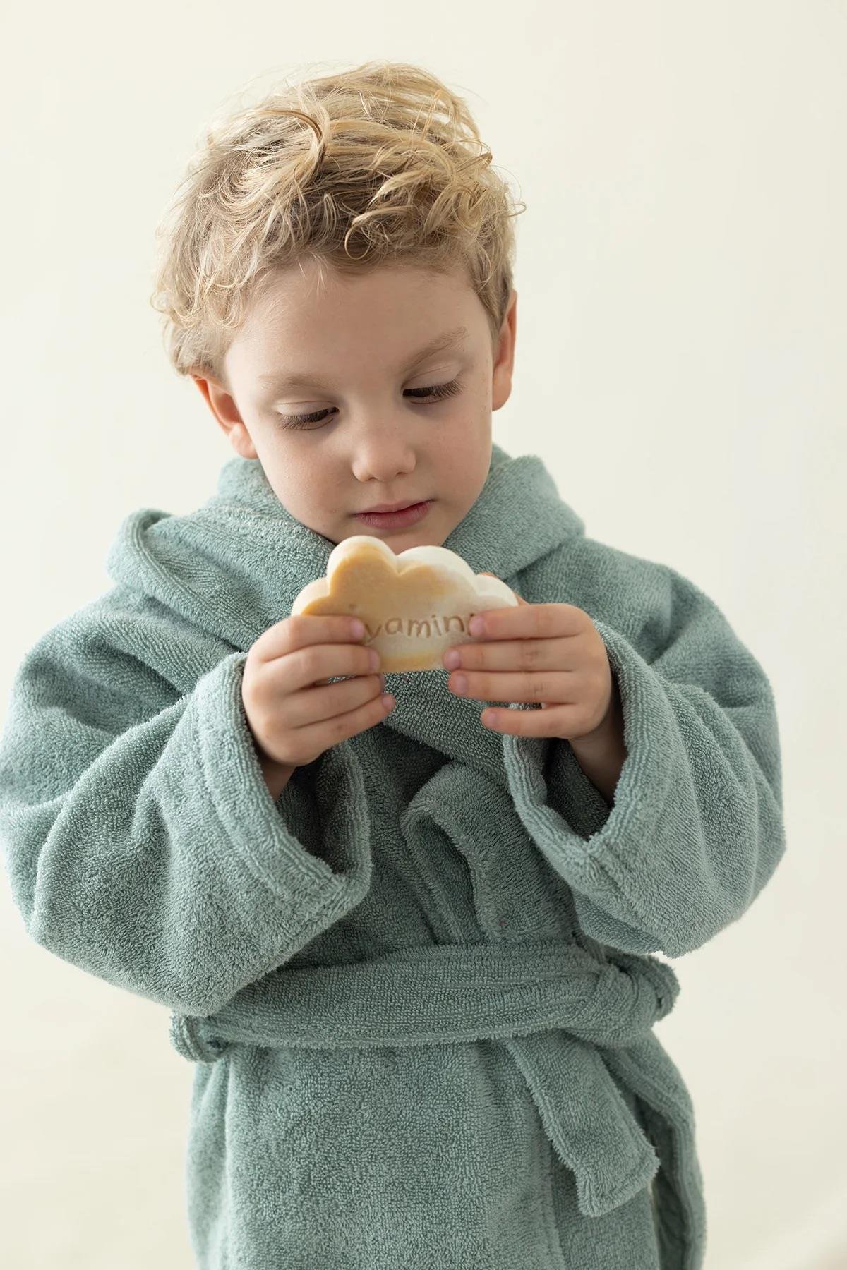 İrya Tiny Bear Organik Pamuklu Çocuk Bornuzu Yeşil 2-3 Yaş