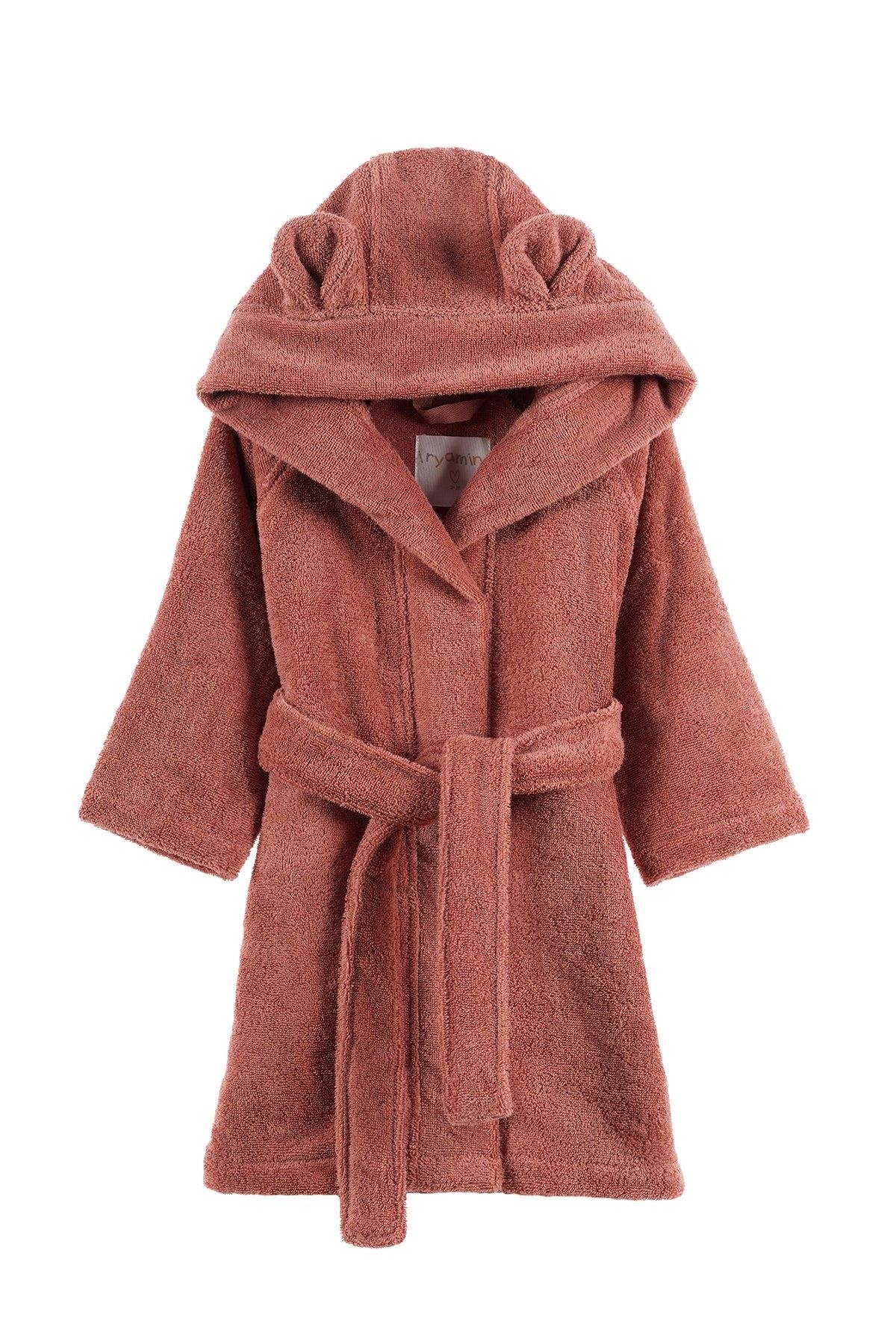 İrya Tiny Bear Organik Pamuklu Çocuk Bornuzu Kiremit 6-7 Yaş