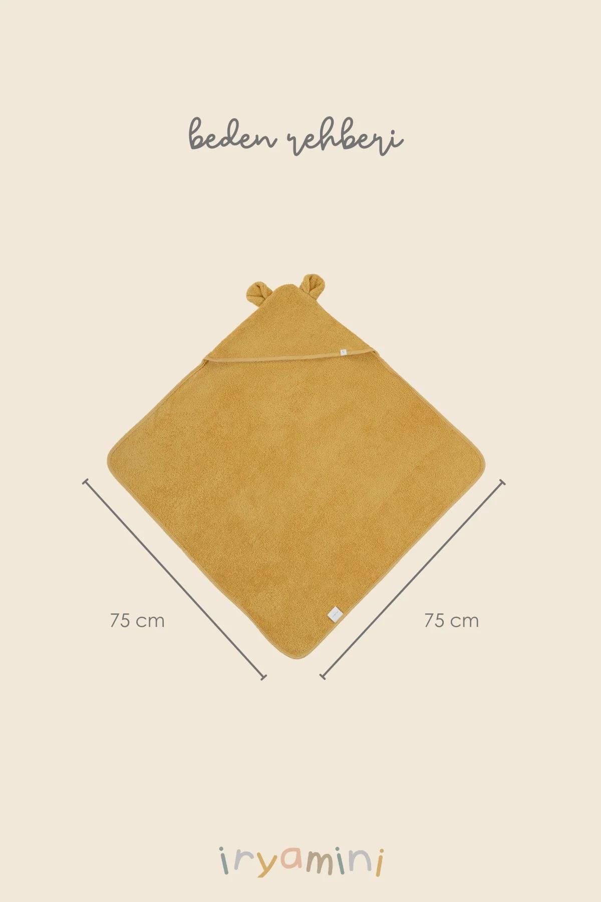 İrya Tiny Bear Organik Pamuklu Kundak Sarı 75x75 Cm