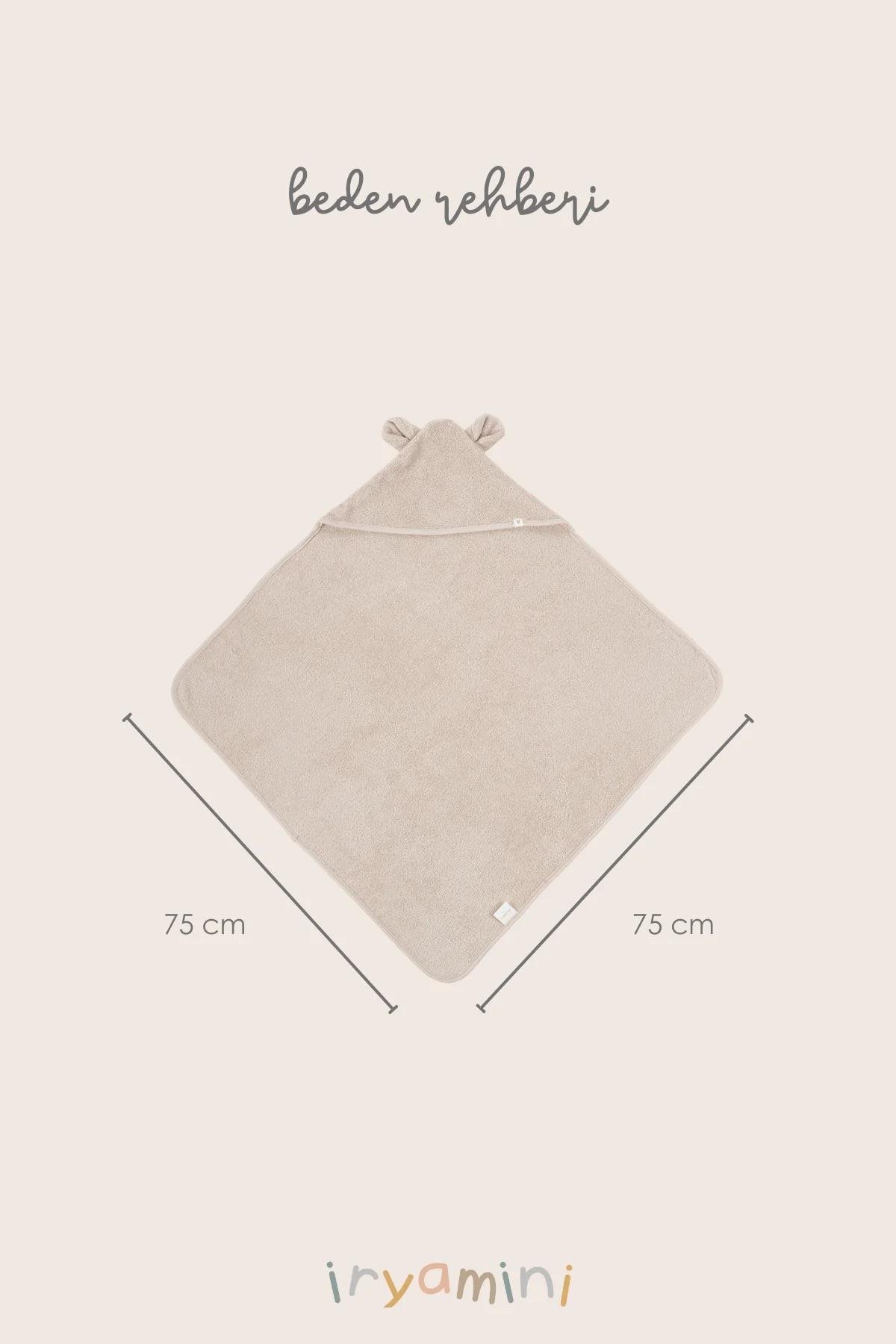 İrya Tiny Bear Organik Pamuklu Kundak Bej 75x75 Cm