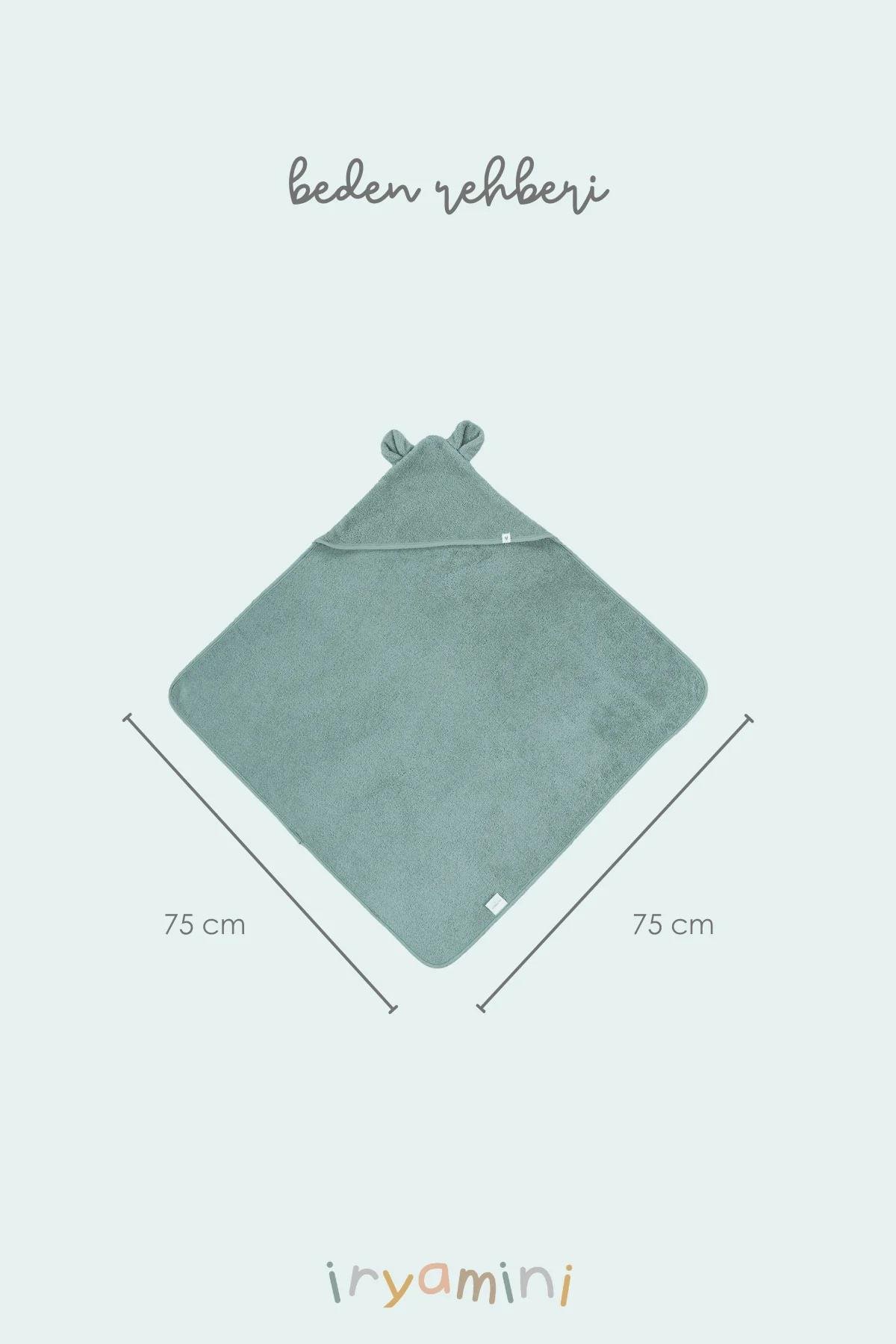 İrya Tiny Bear Organik Pamuklu Kundak Yeşil 75x75 Cm