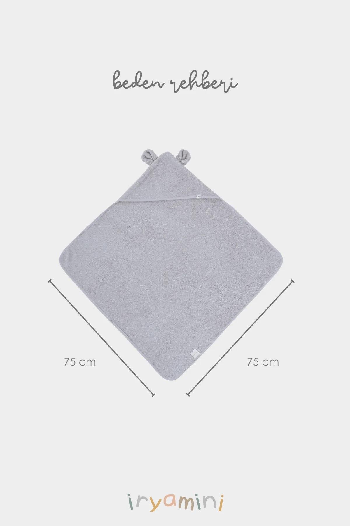 İrya Tiny Bear Organik Pamuklu Kundak Gri 75x75 Cm