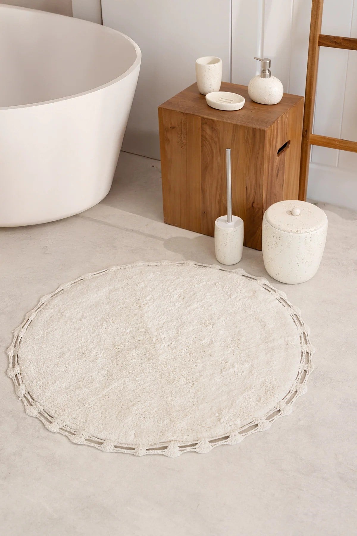 İrya Travertine Banyo Aksesuar Seti 5 Parça Açık Bej - 10230818
