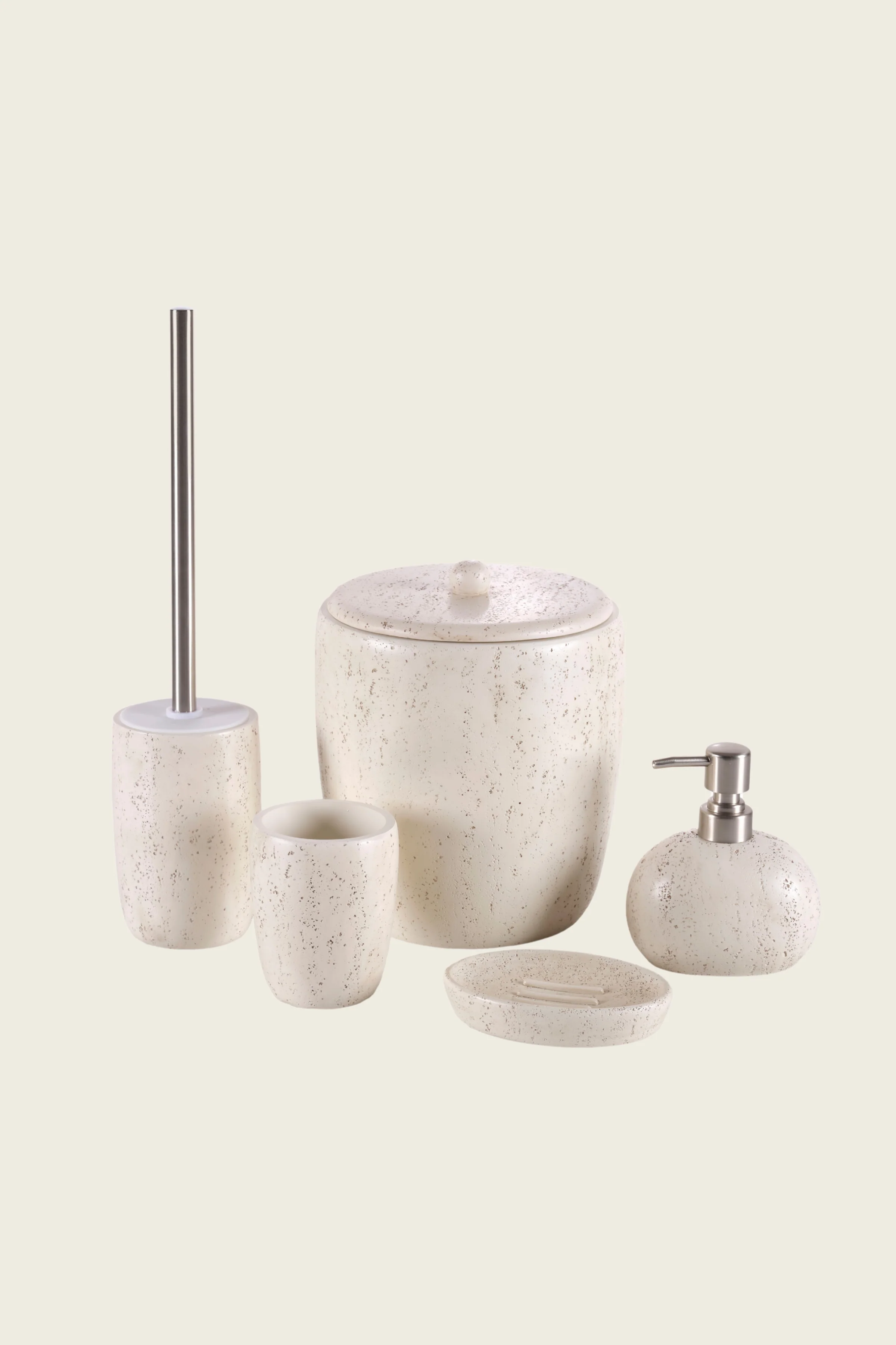 İrya Travertine Banyo Aksesuar Seti 5 Parça Açık Bej - 10230818