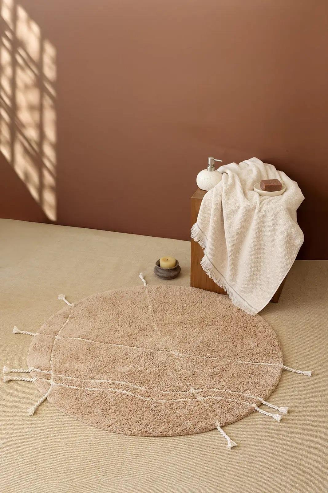 İrya Travertine Banyo Paspası Kahve 100x100 Cm