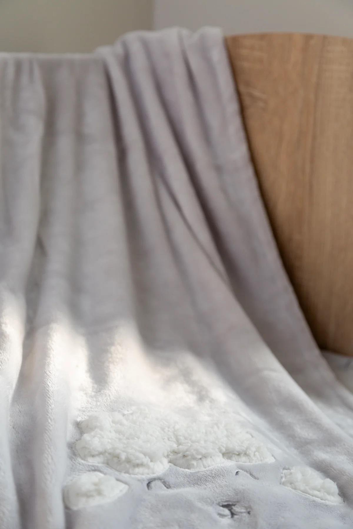 İrya Wooly Battaniye Açık Gri 75x120 Cm