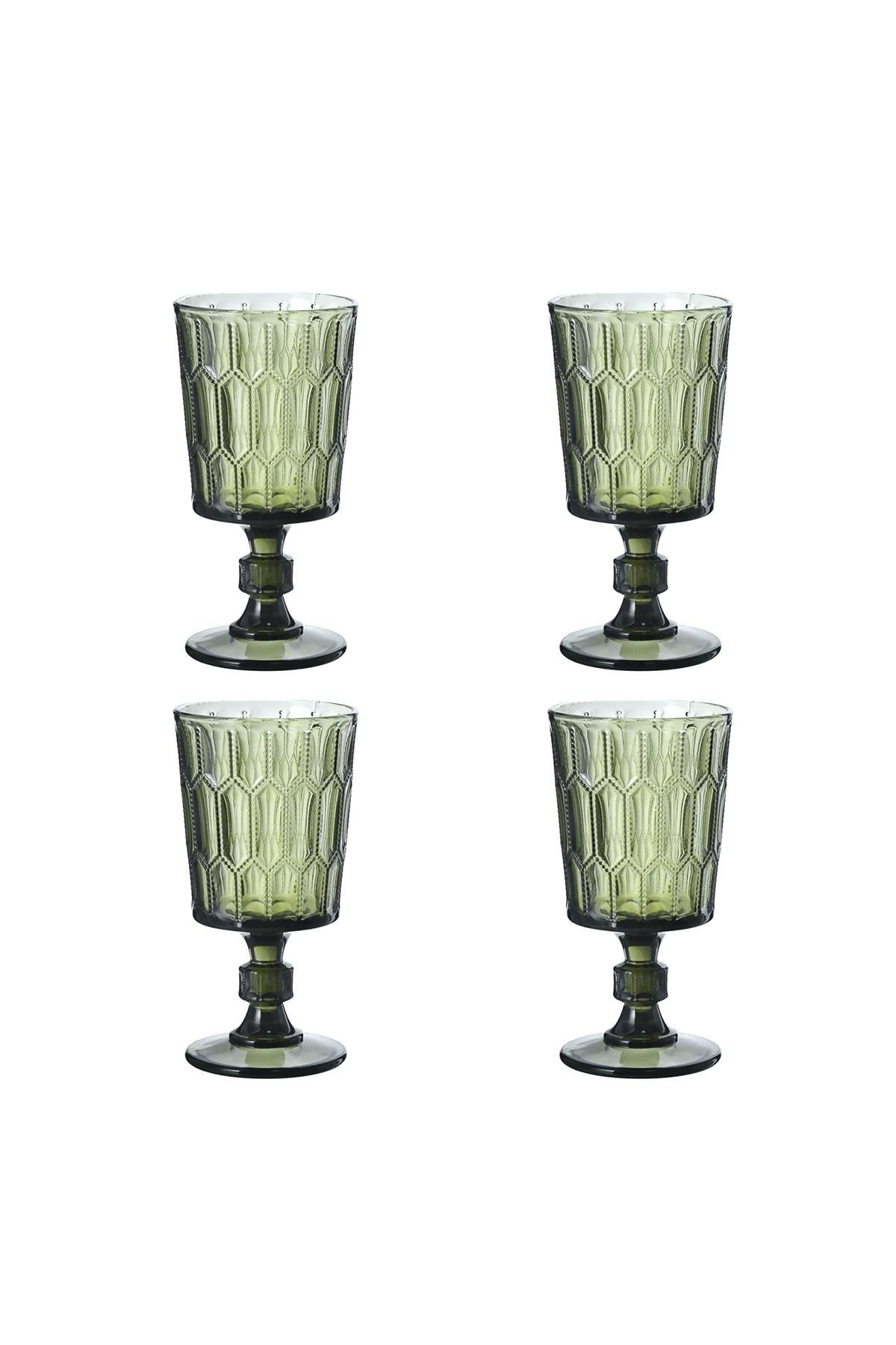 Lucky Art Almera Cam Kadeh Seti Yeşil 4 Parça