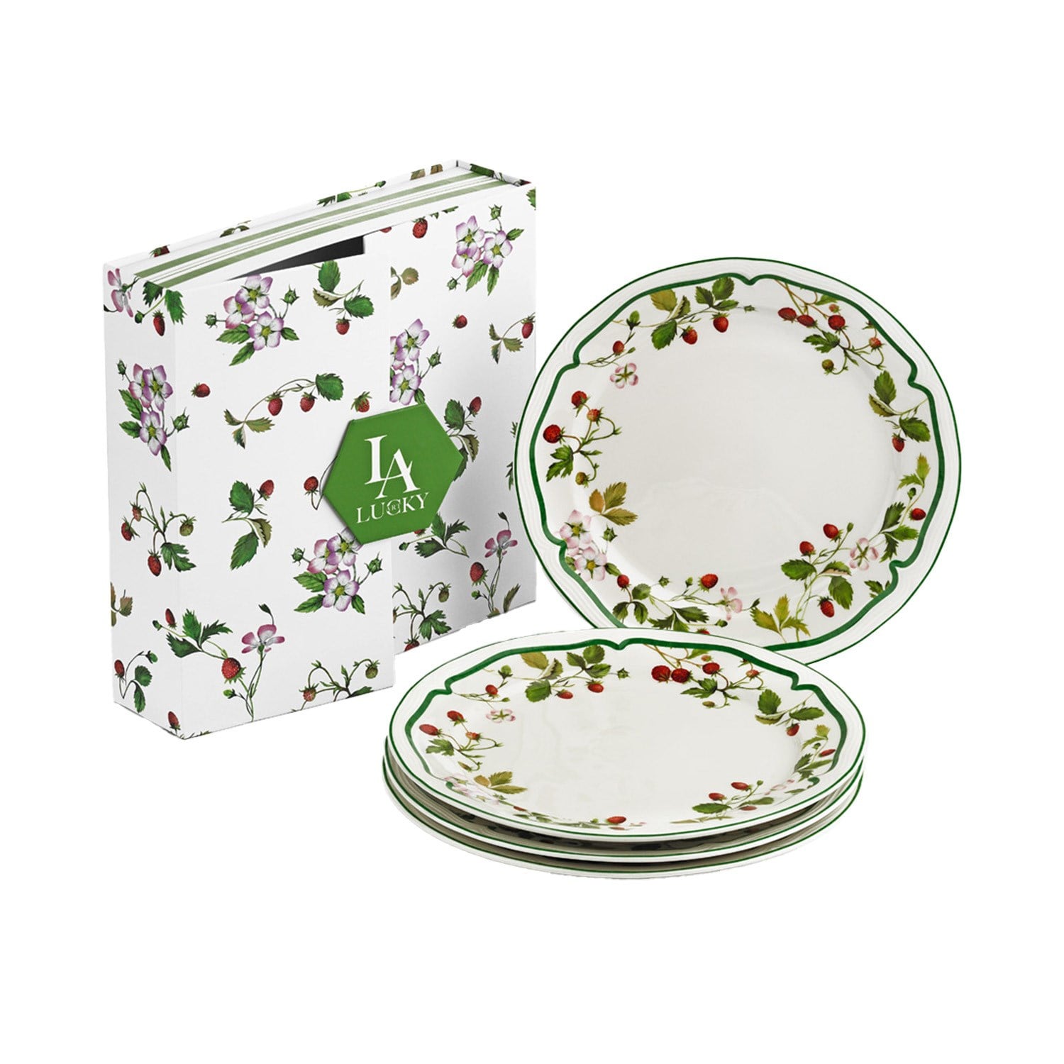 Lucky Art Blassom Bone Servis Tabak Seti 4'lü 26 Cm - LYHM 005
