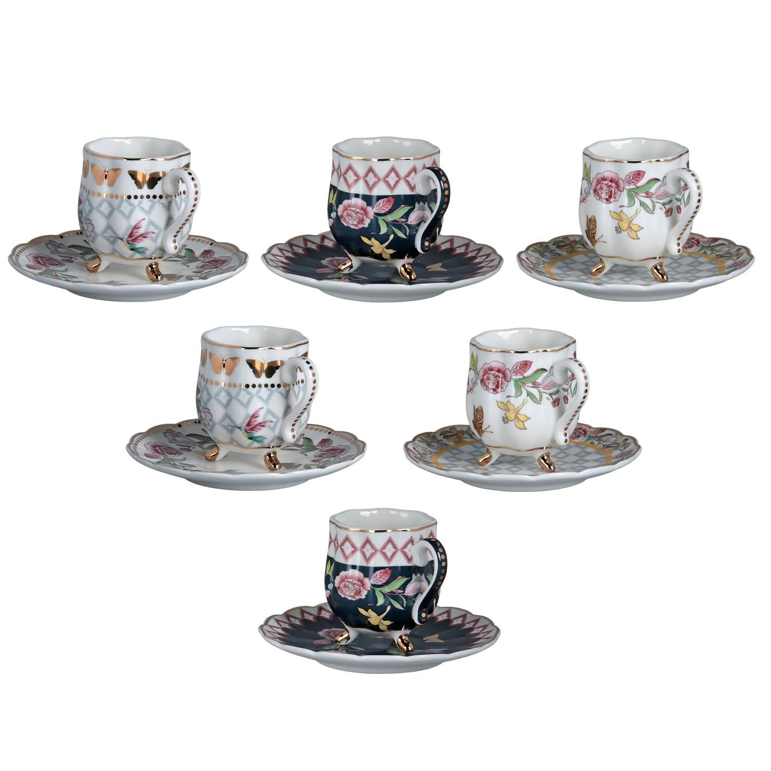 Lucky Art Evelyn Bone Ayaklı Kahve Fincan Takımı 12 Parça - LYHD 663