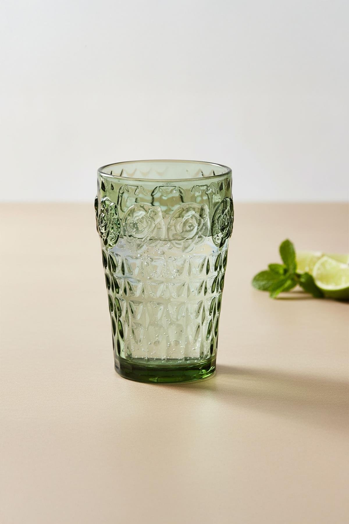 Lucky Art Florine Cam Su Bardağı Seti Yeşil 4 Parça