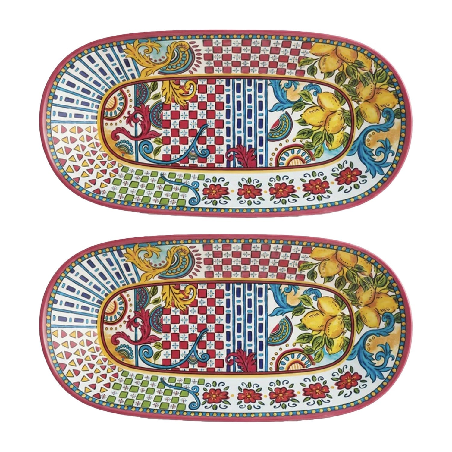 Lucky Art Lemozia Melamin Baton Sunum Tabağı 2'li 43 Cm - LYBF 027