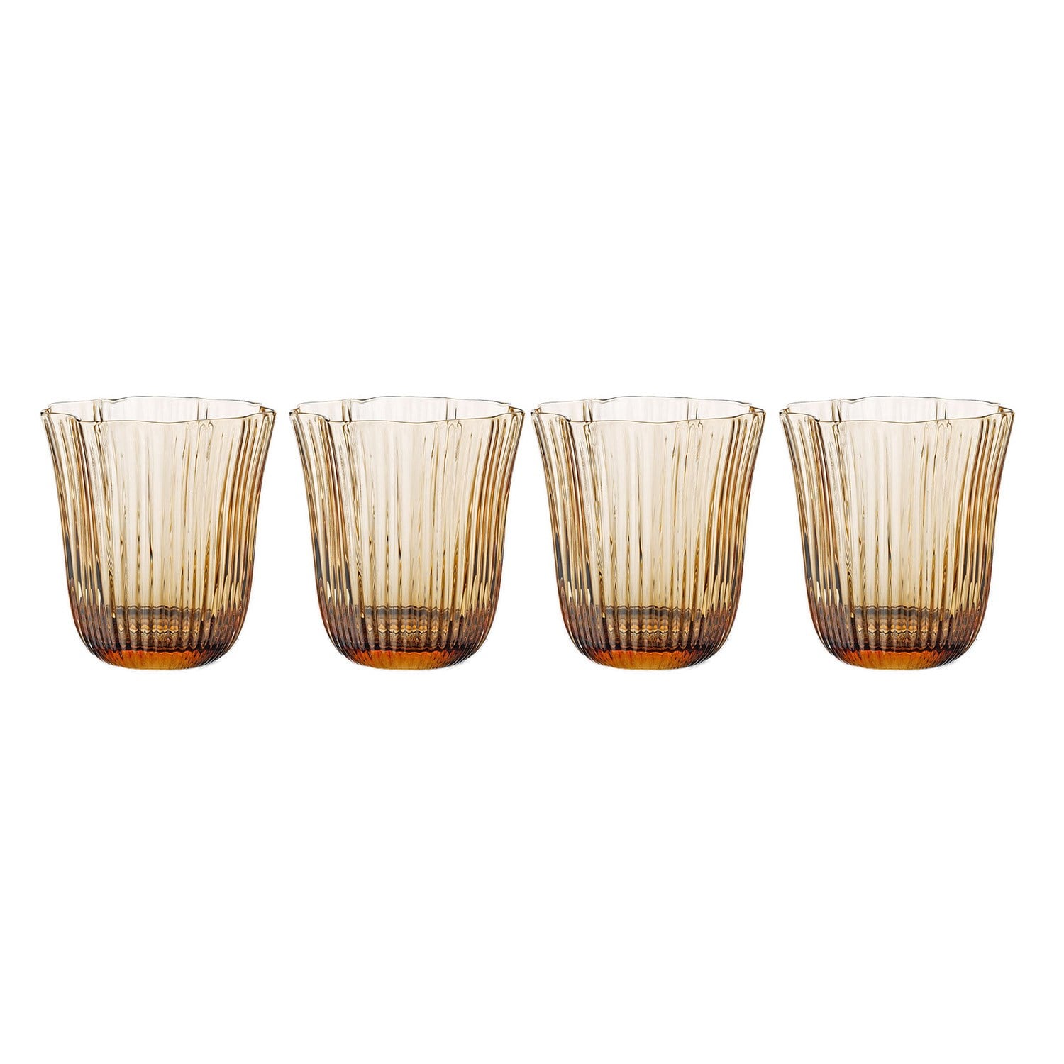 Lucky Art Paisley Cam Su Bardağı Seti Amber 360 Ml 4 Parça - LYSO 100