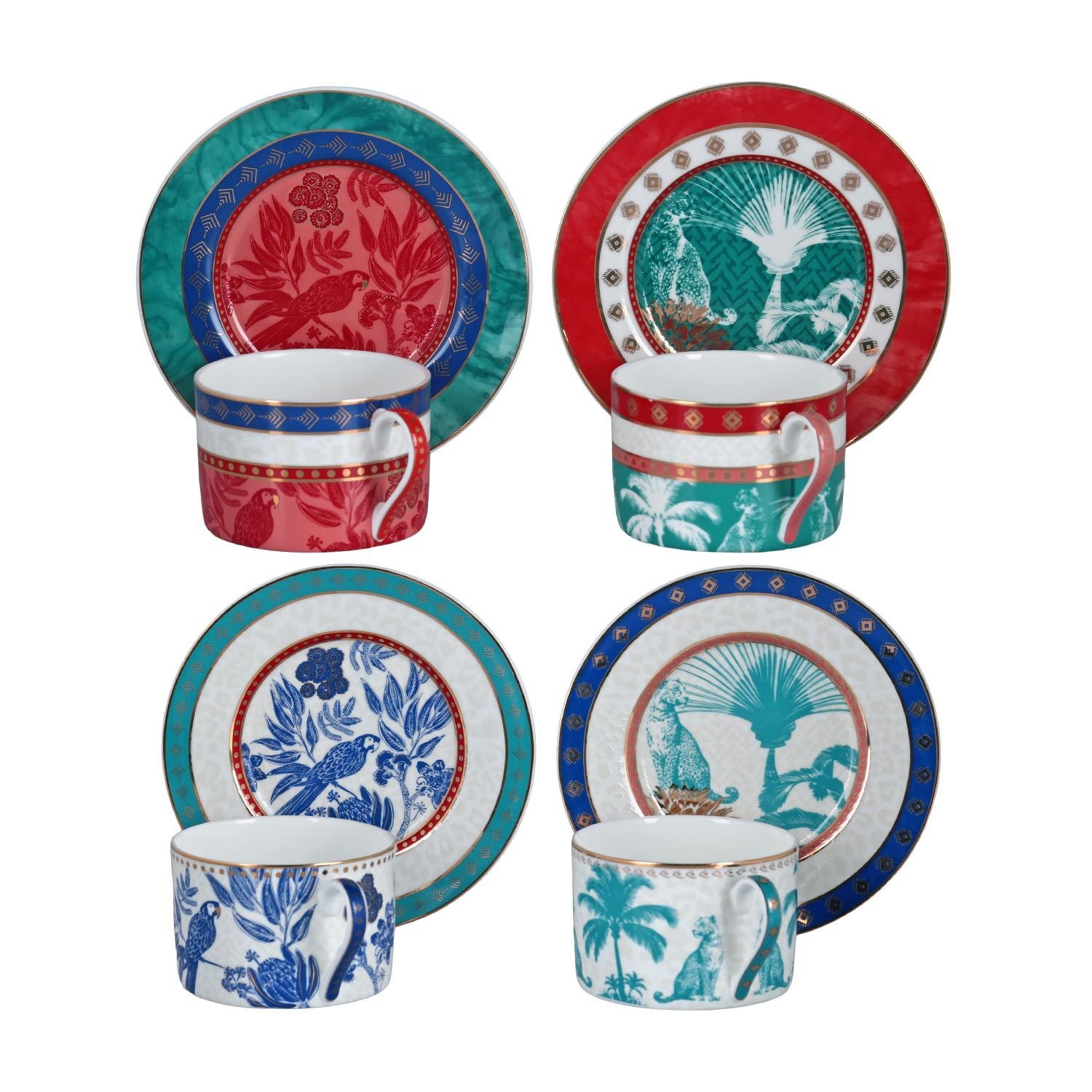 Lucky Art Palmera Bone Çay Fincan Takımı 8 Parça