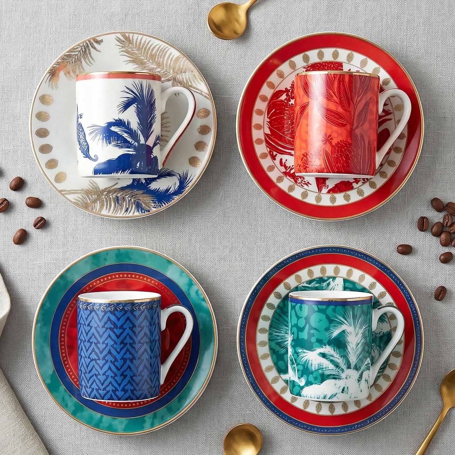 Lucky Art Palmera Bone Kahve Fincan Seti 8 Parça