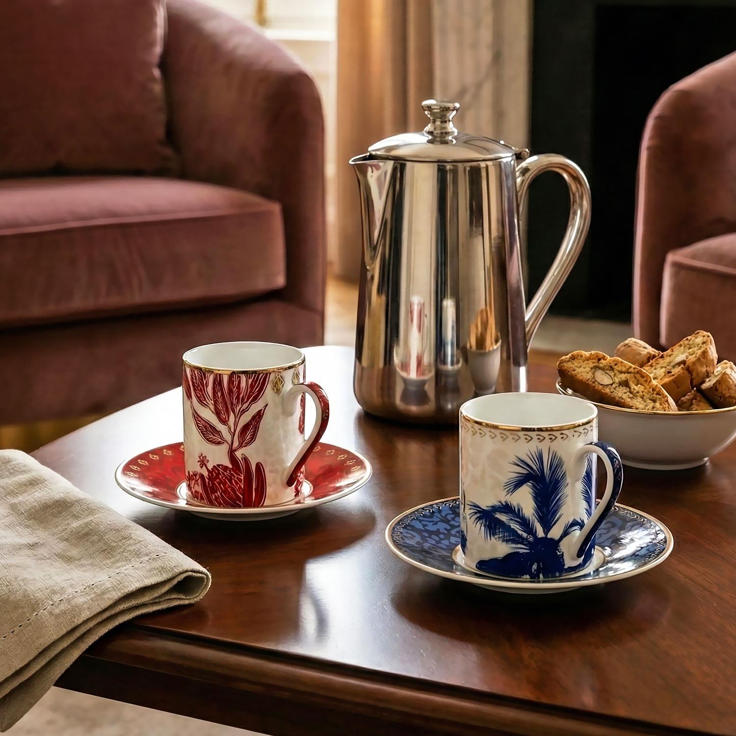 Lucky Art Palmera Bone Kahve Fincan Takımı 4 Parça