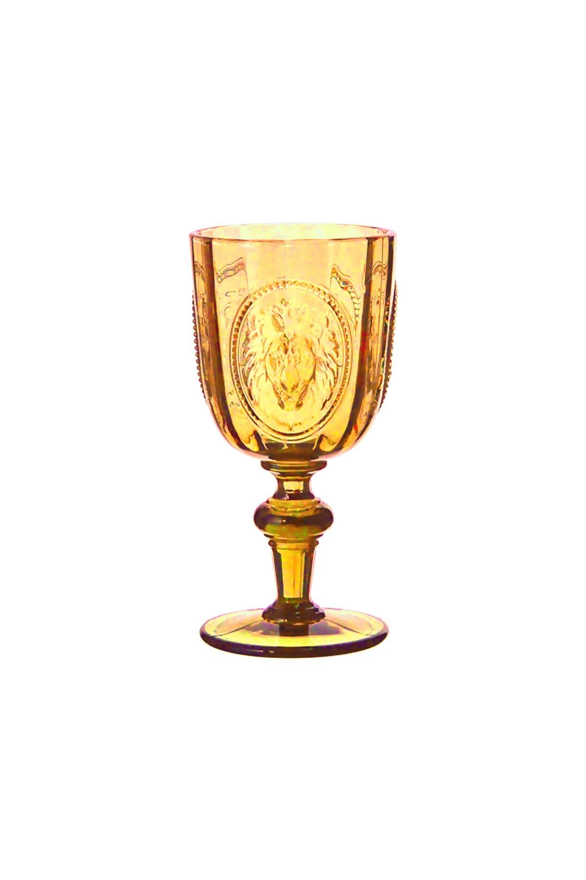 Lucky Art Palmera Cam Kadeh Seti Amber 4 Parça