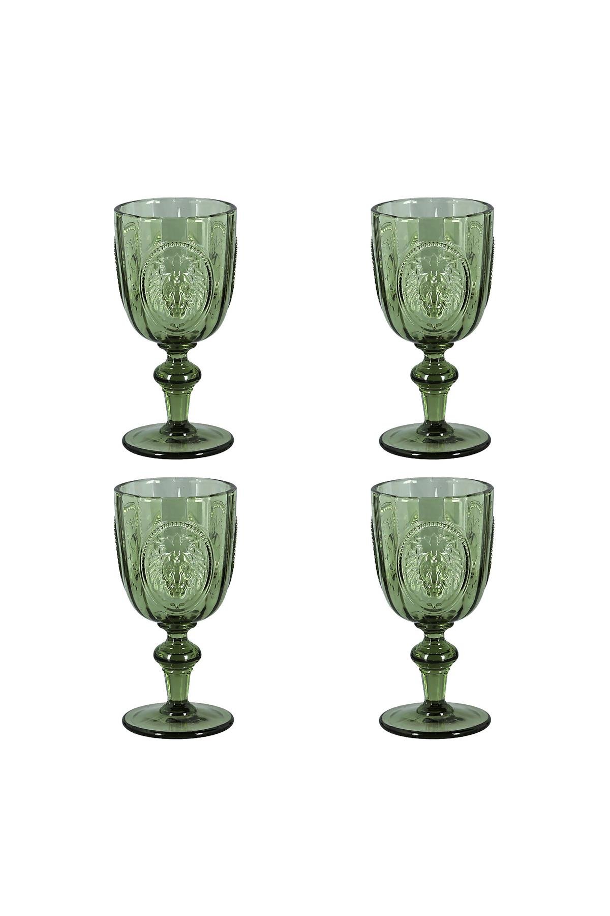 Lucky Art Palmera Cam Kadeh Seti Yeşil 4 Parça