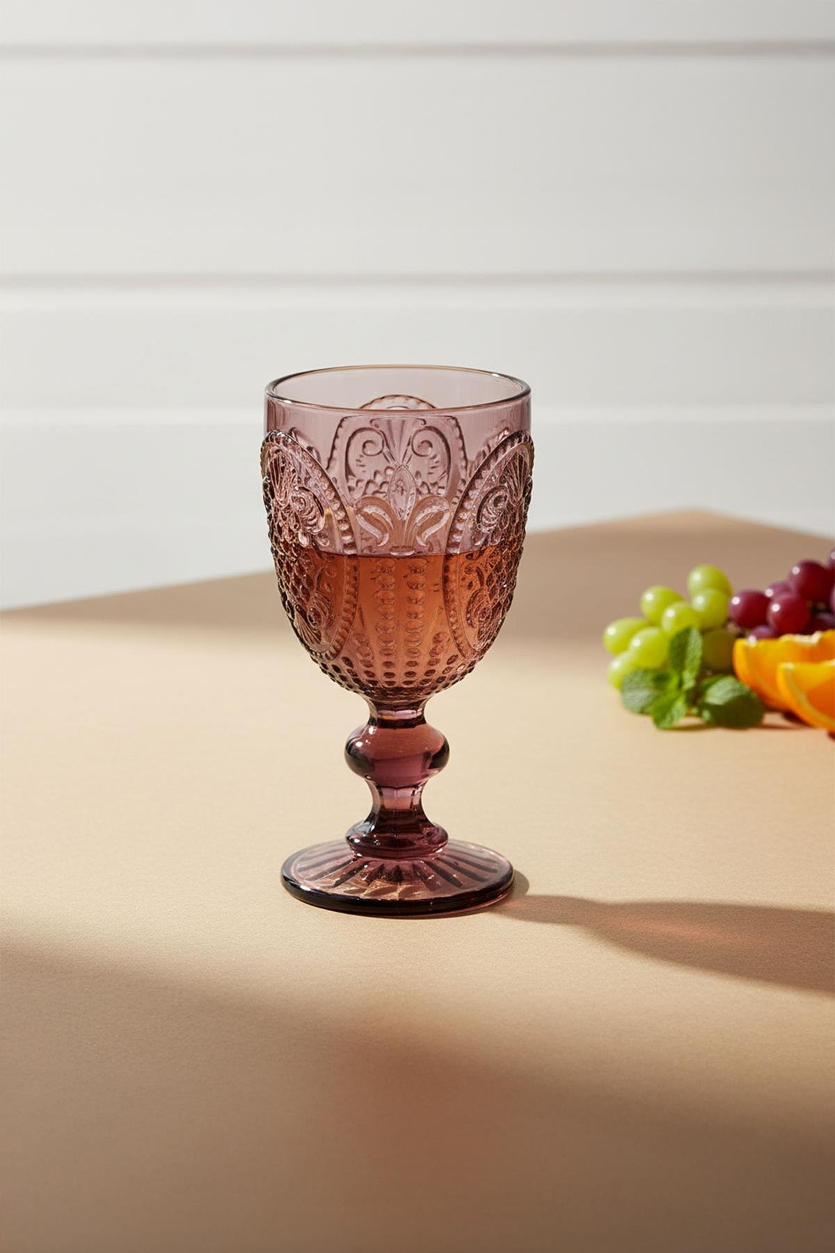 Lucky Art Velora Cam Kadeh Seti Mor 4 Parça