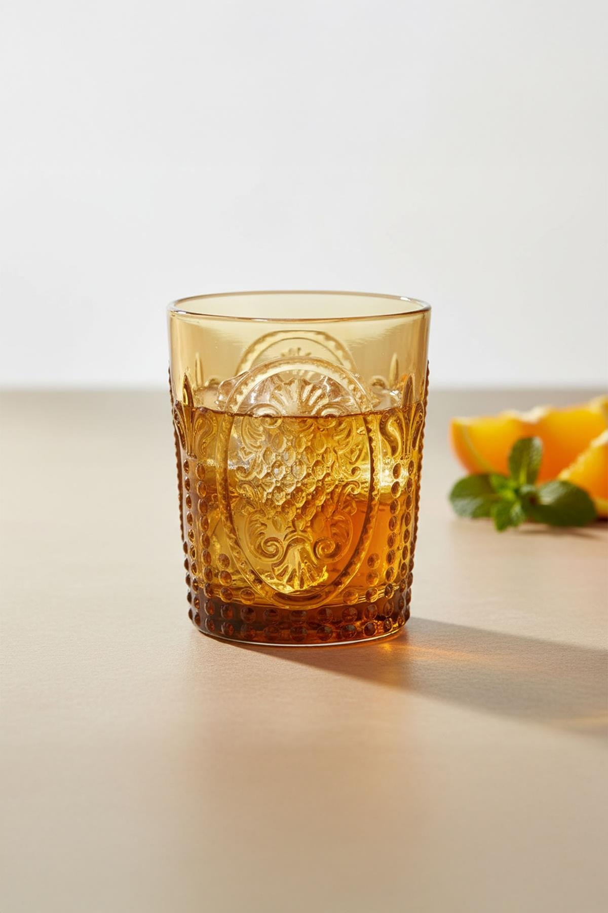 Lucky Art Velora Cam Su Bardağı Seti Amber 4 Parça