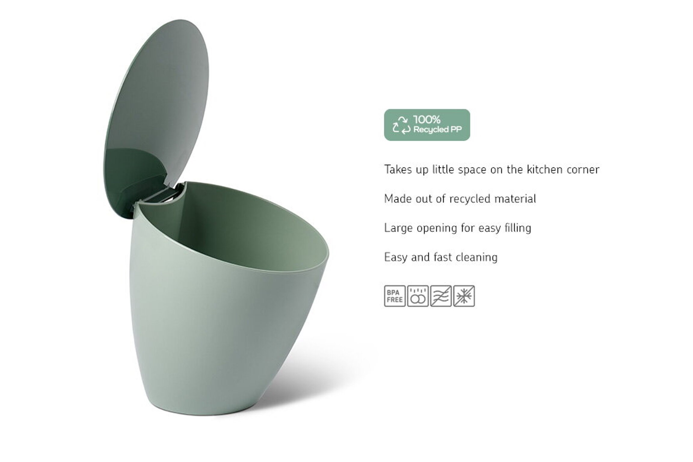 Mepal Calypso Tezgah Üstü Çöp Kovası Nordic Sage - 108550094700
