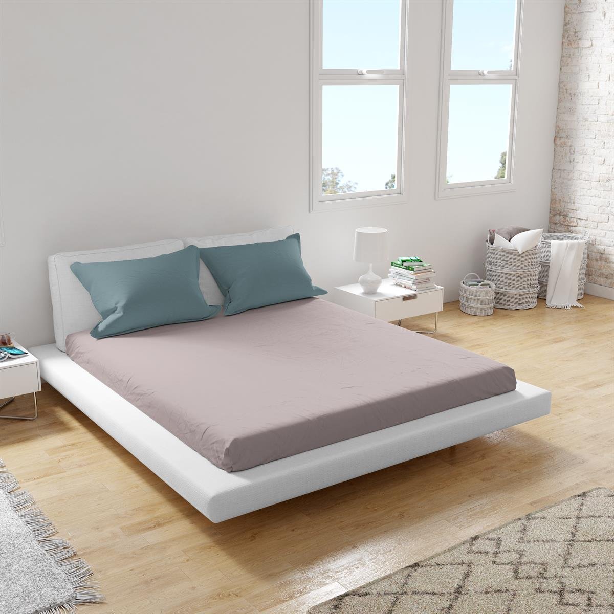 Othello Cotton Flex Fitted Penye Çarşaf 160X200cm Lila