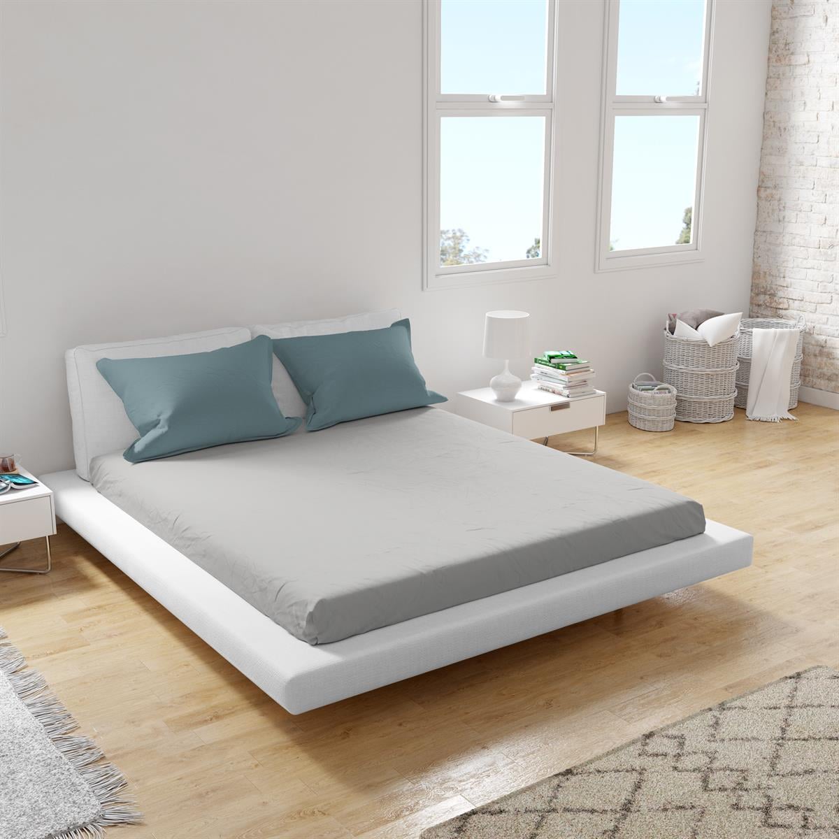 Othello Cotton Flex Fitted Penye Çarşaf 160x200cm Gri