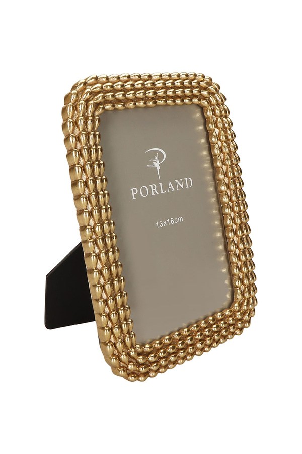 Porland Damla Altın Rengi Polyresin Çerçeve 13x18 cm - 04STY012503