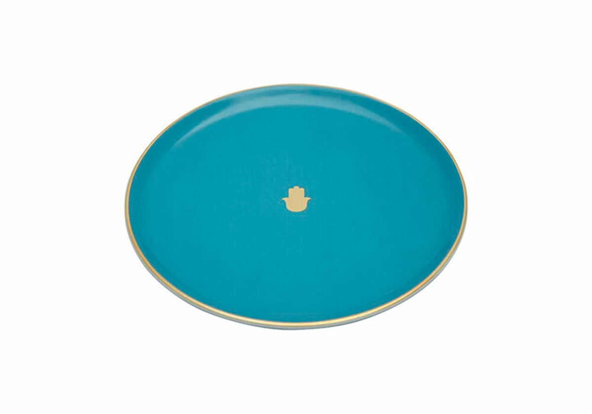 Porland Glamorous Turkuaz Düz Tabak 20 Cm