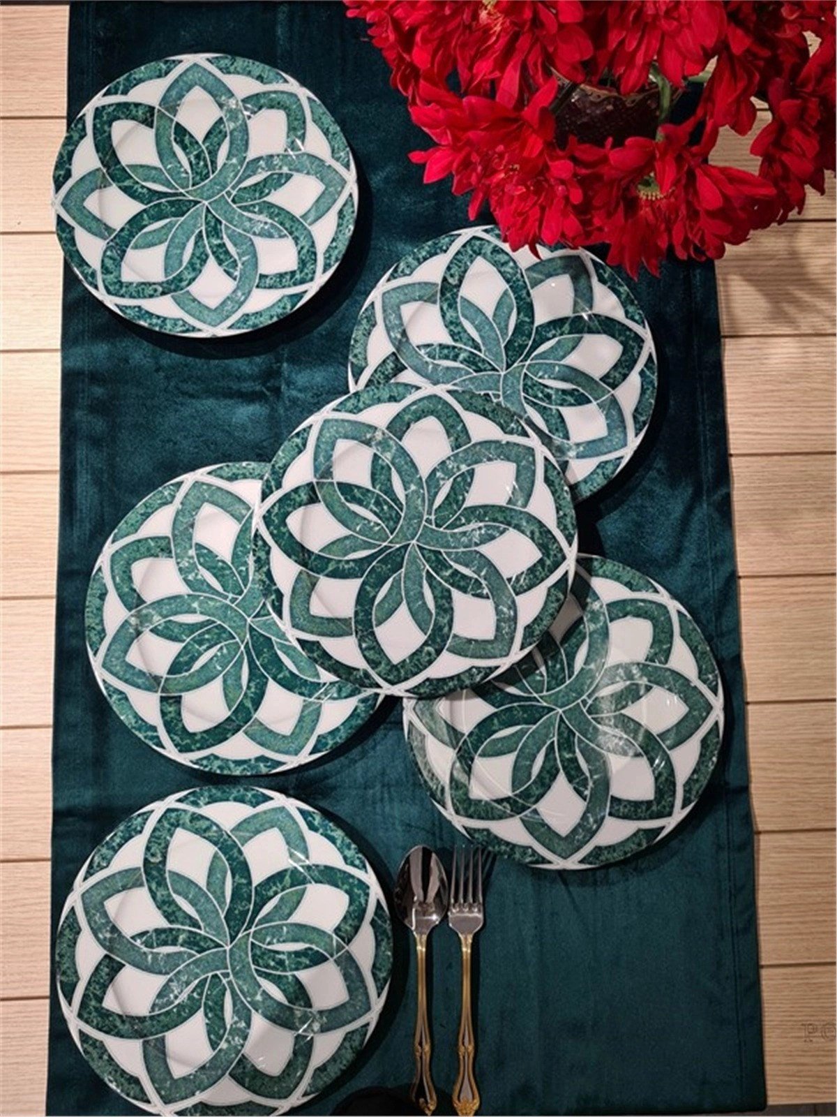 Porland Hedera 6 Parça Düz Tabak Seti 20 Cm