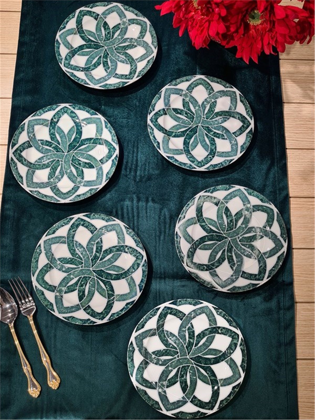 Porland Hedera 6 Parça Düz Tabak Seti 20 Cm