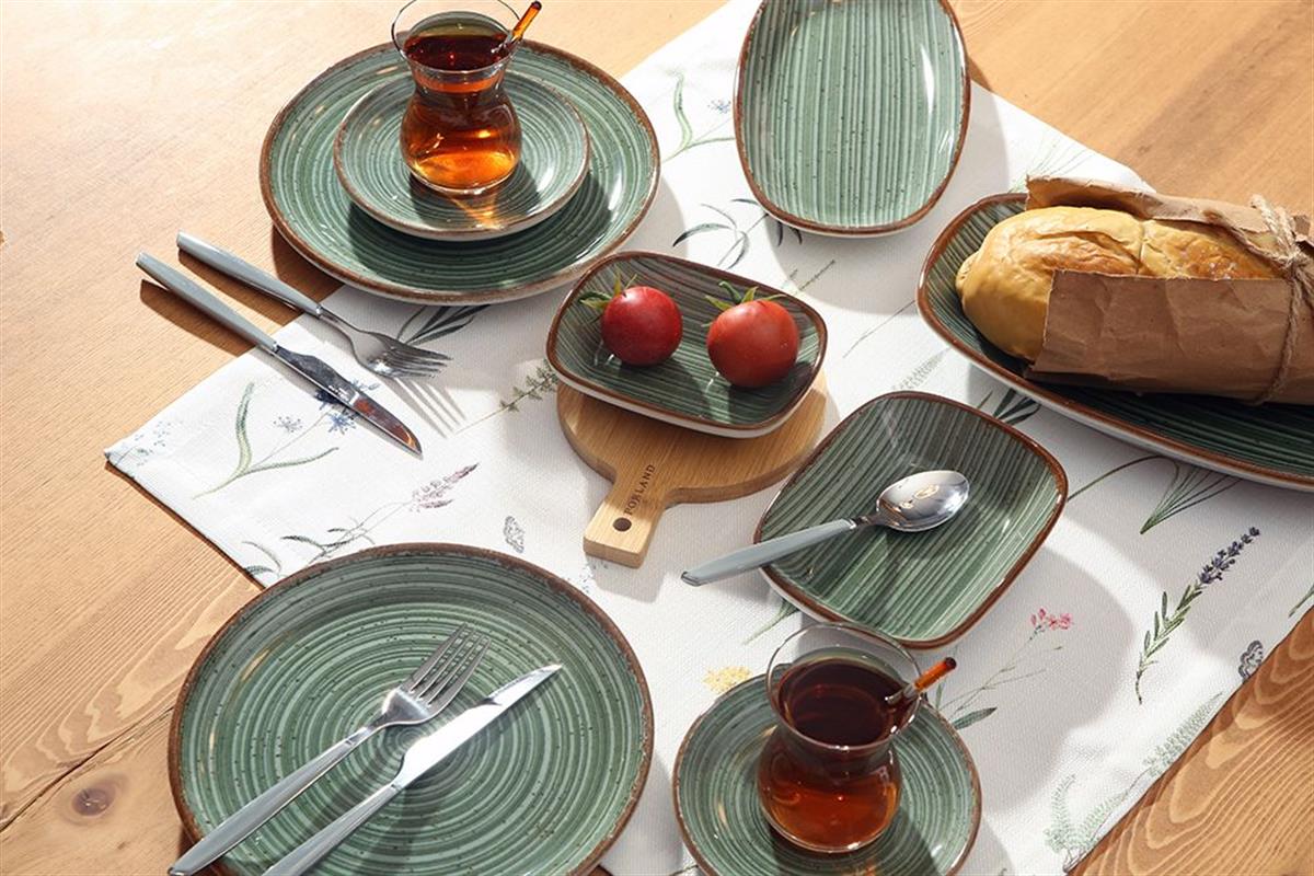 Porland Hypnosis Yeşil 30 Parça 6 Kişilik Kahvaltı Takımı